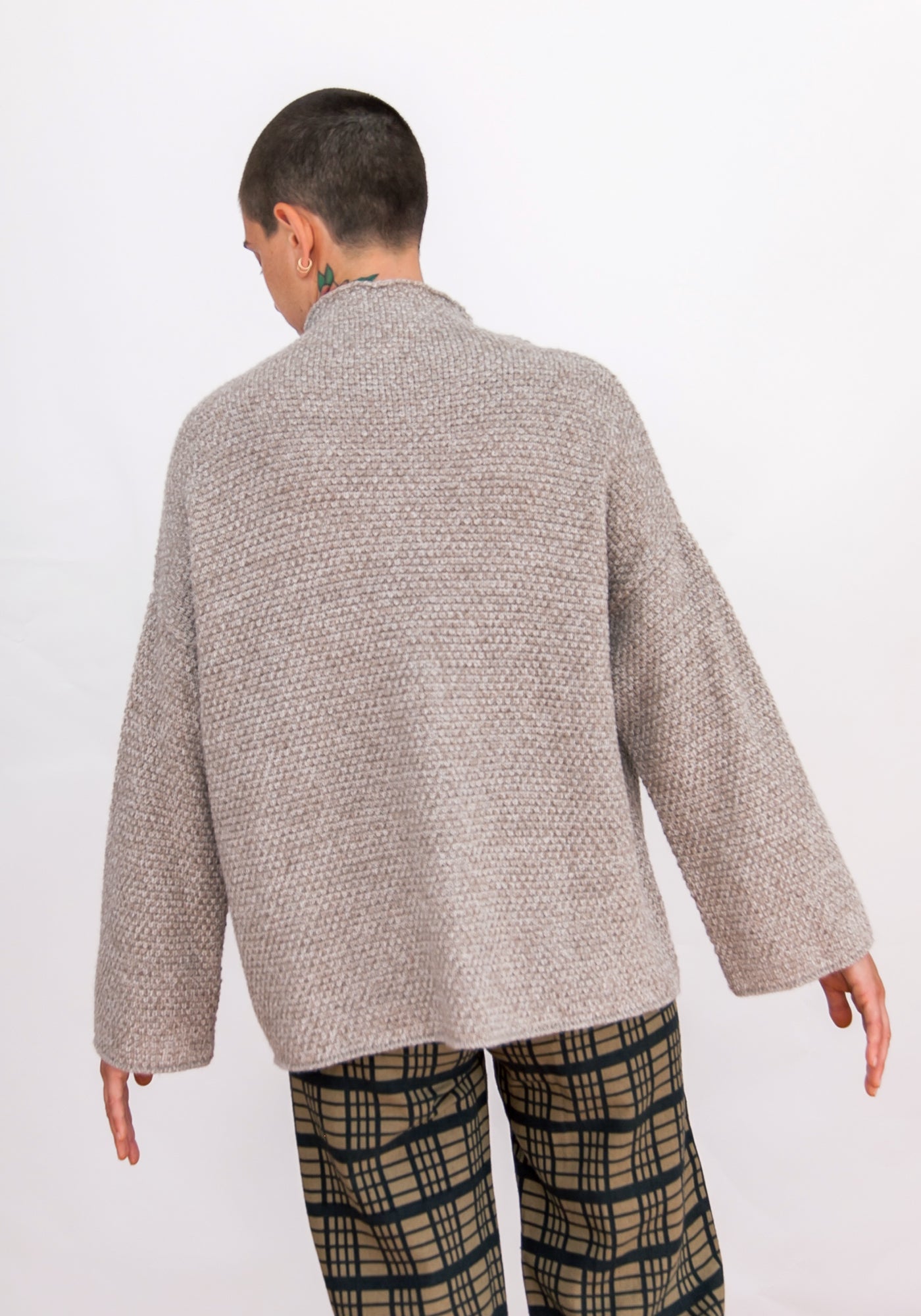 SAMPLE - ALPACA BLEND MOCK TURTLENECK - TAUPE MELANGE