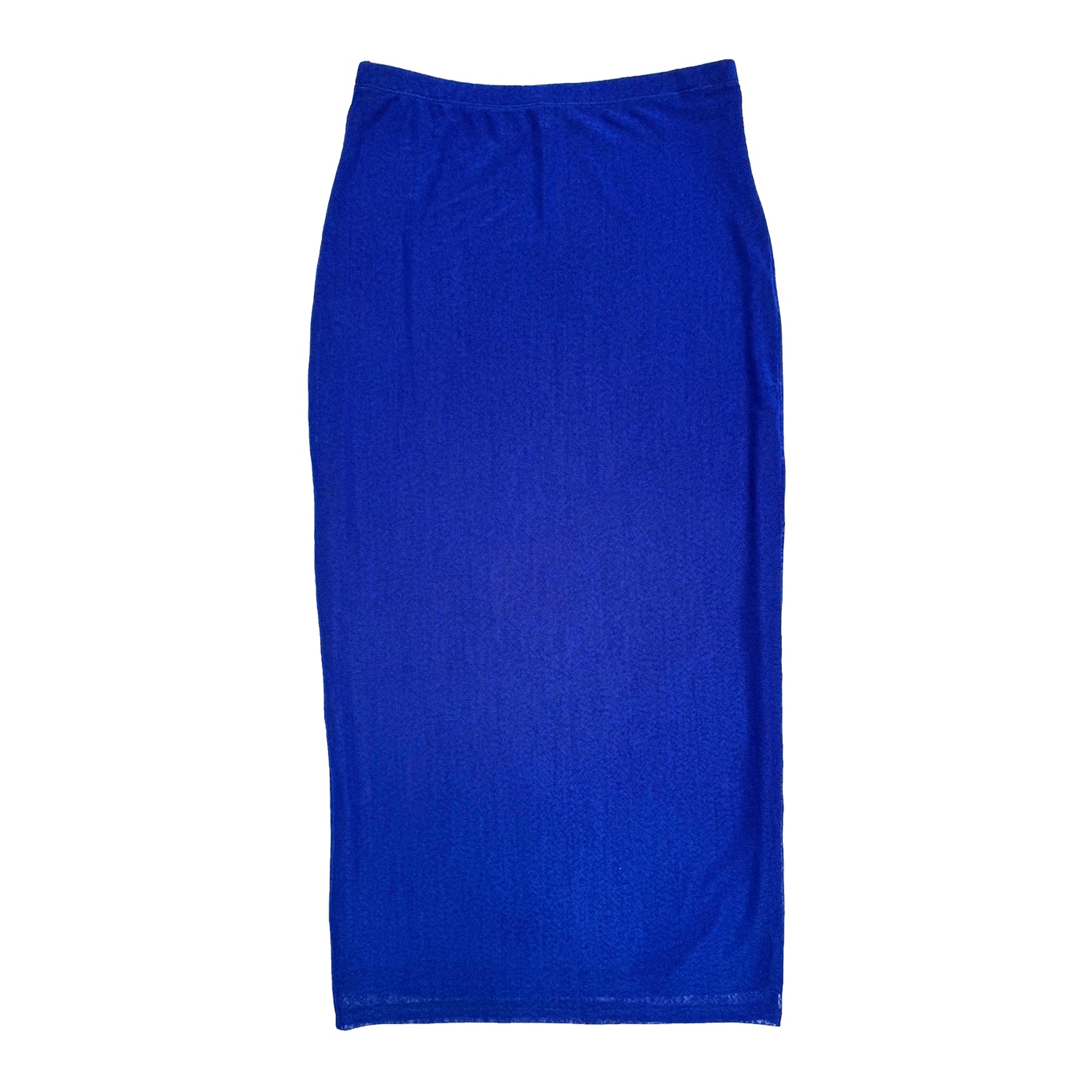MESH PENCIL SKIRT - COBALT