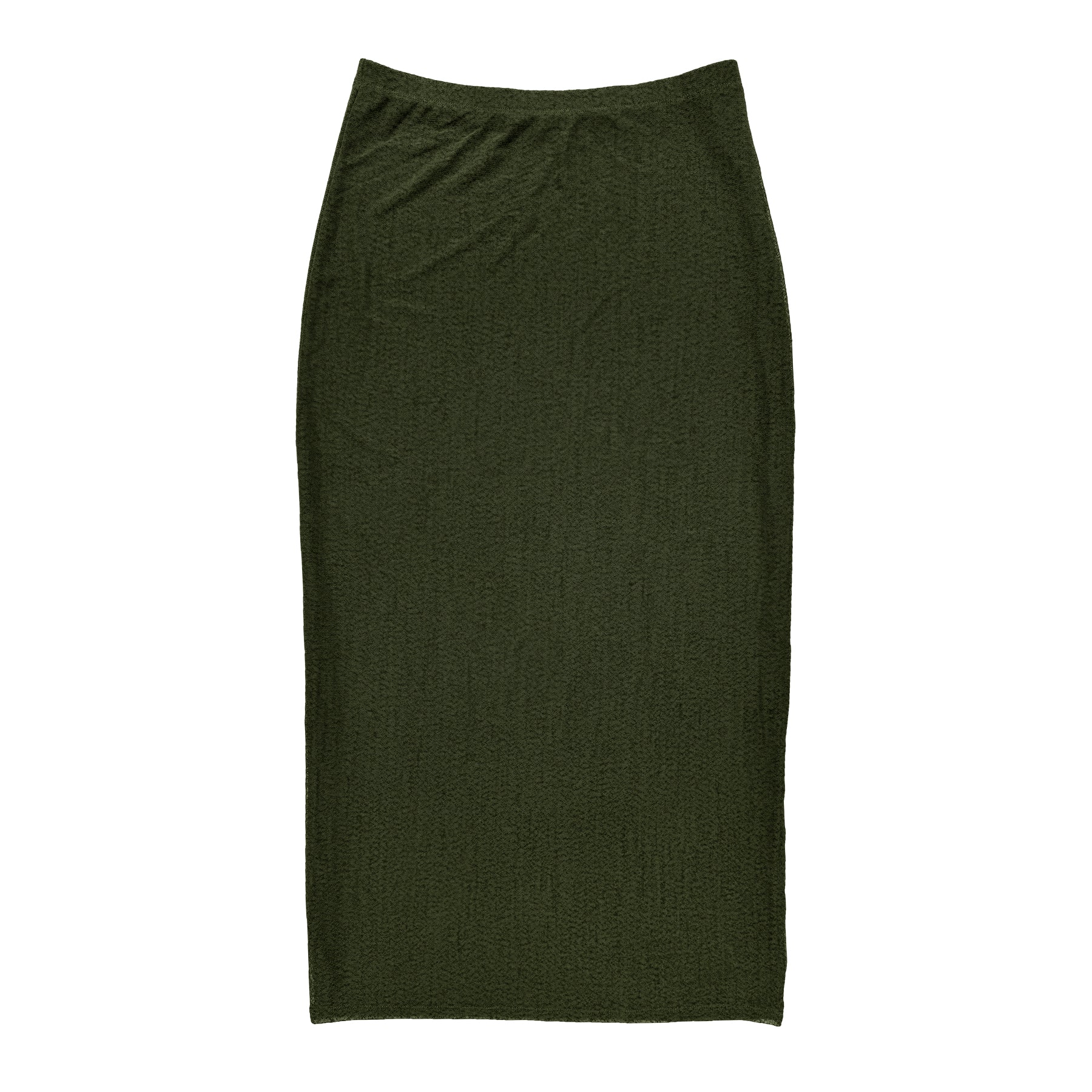 MESH PENCIL SKIRT - OLIVE