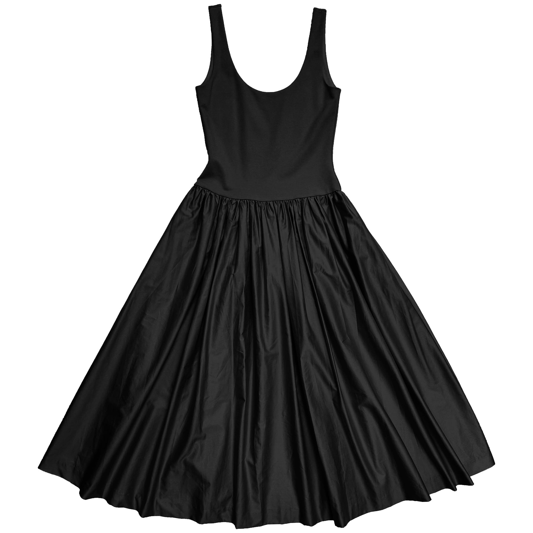 SAMPLE - MIXED FABRIC DRESS - BLACK