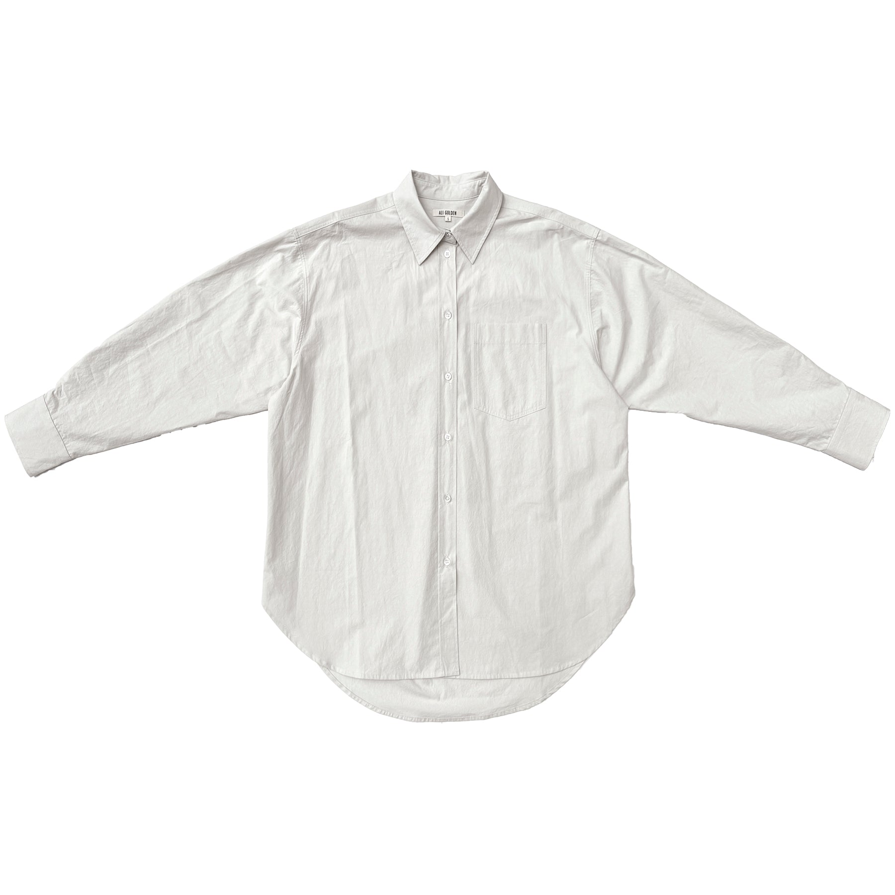 BUTTON DOWN OVERSIZED SHIRT - ECRU