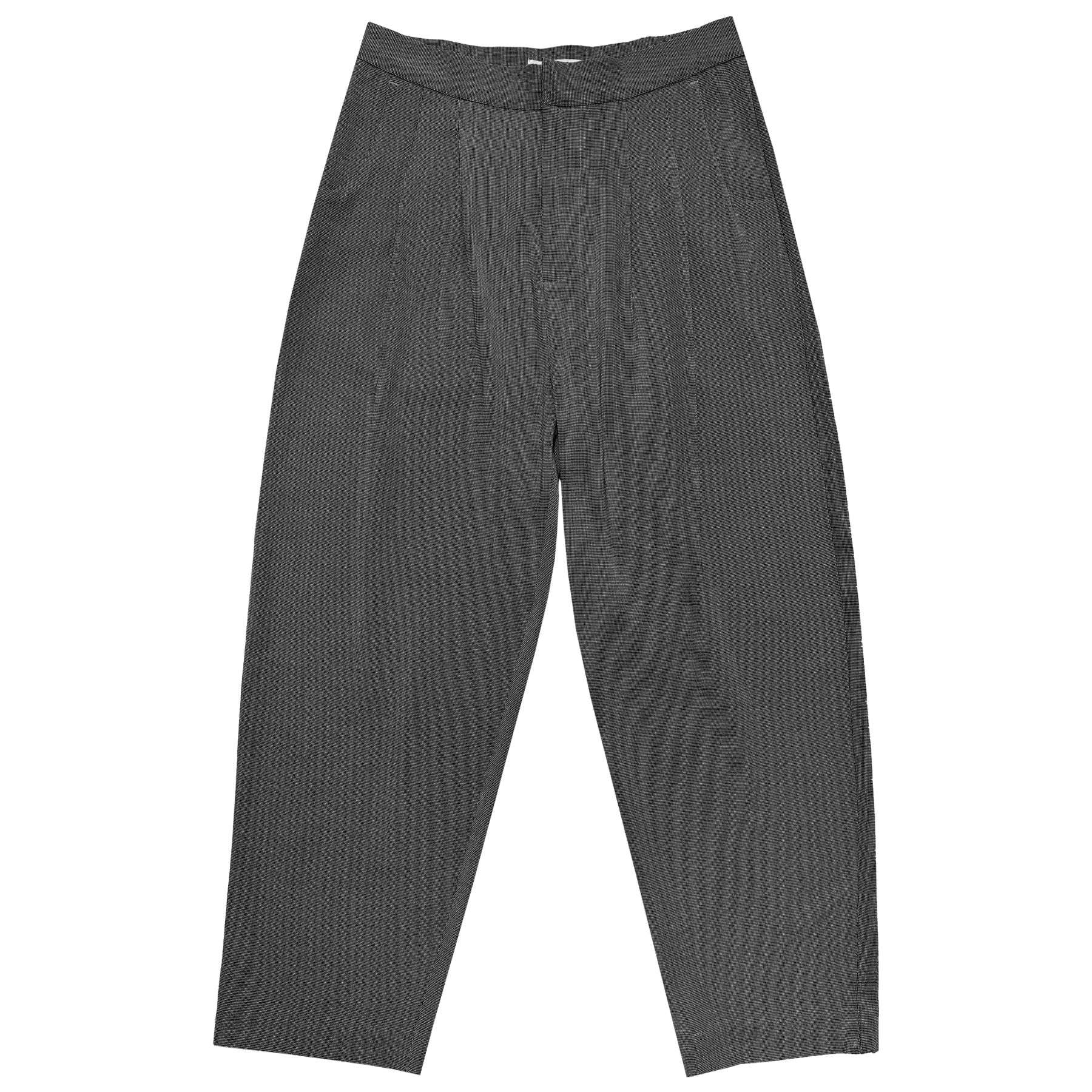 PLEATED PANT - GREY SMALL CHECK