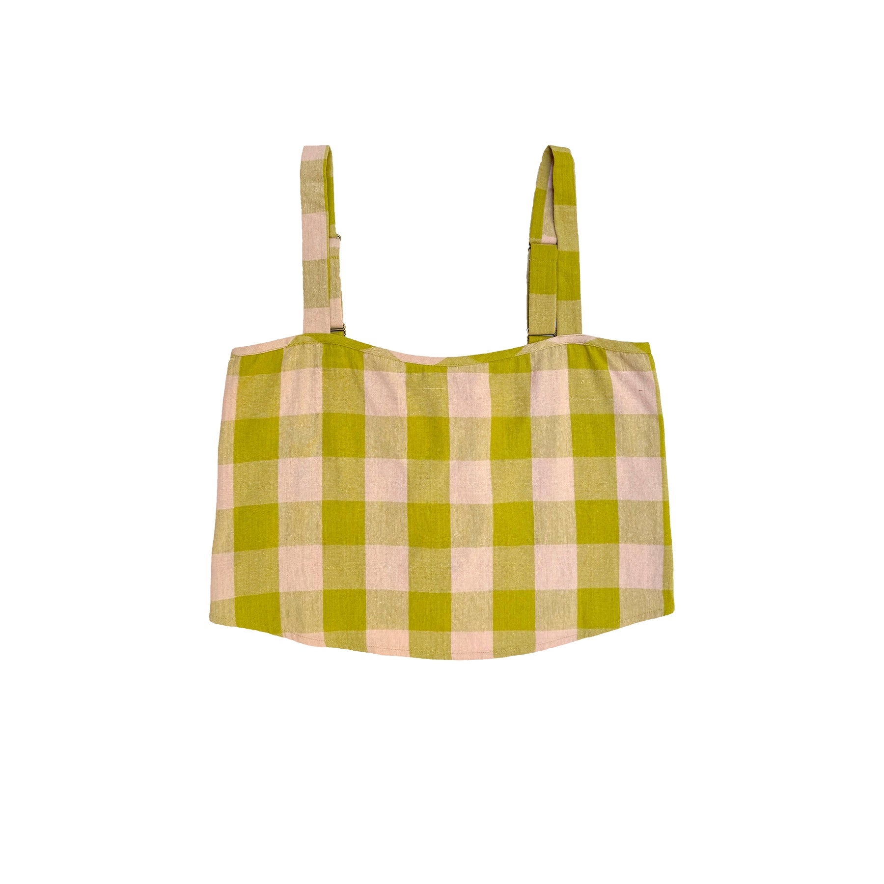 BUTTON BACK TANK - CHARTREUSE/PINK