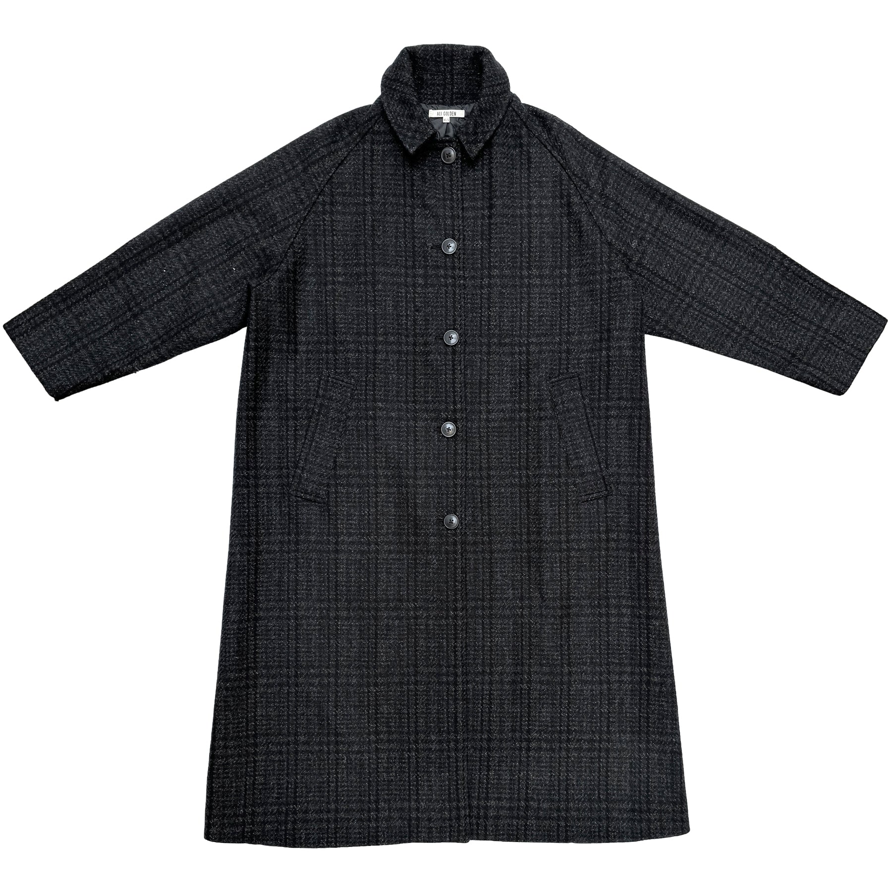 NEW WOOL TRENCH - BLUE/GREY PLAID
