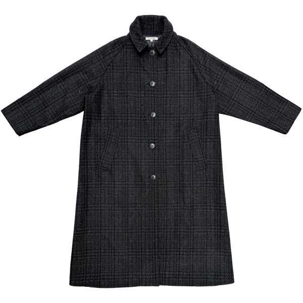 NEW WOOL TRENCH - BLUE/GREY PLAID