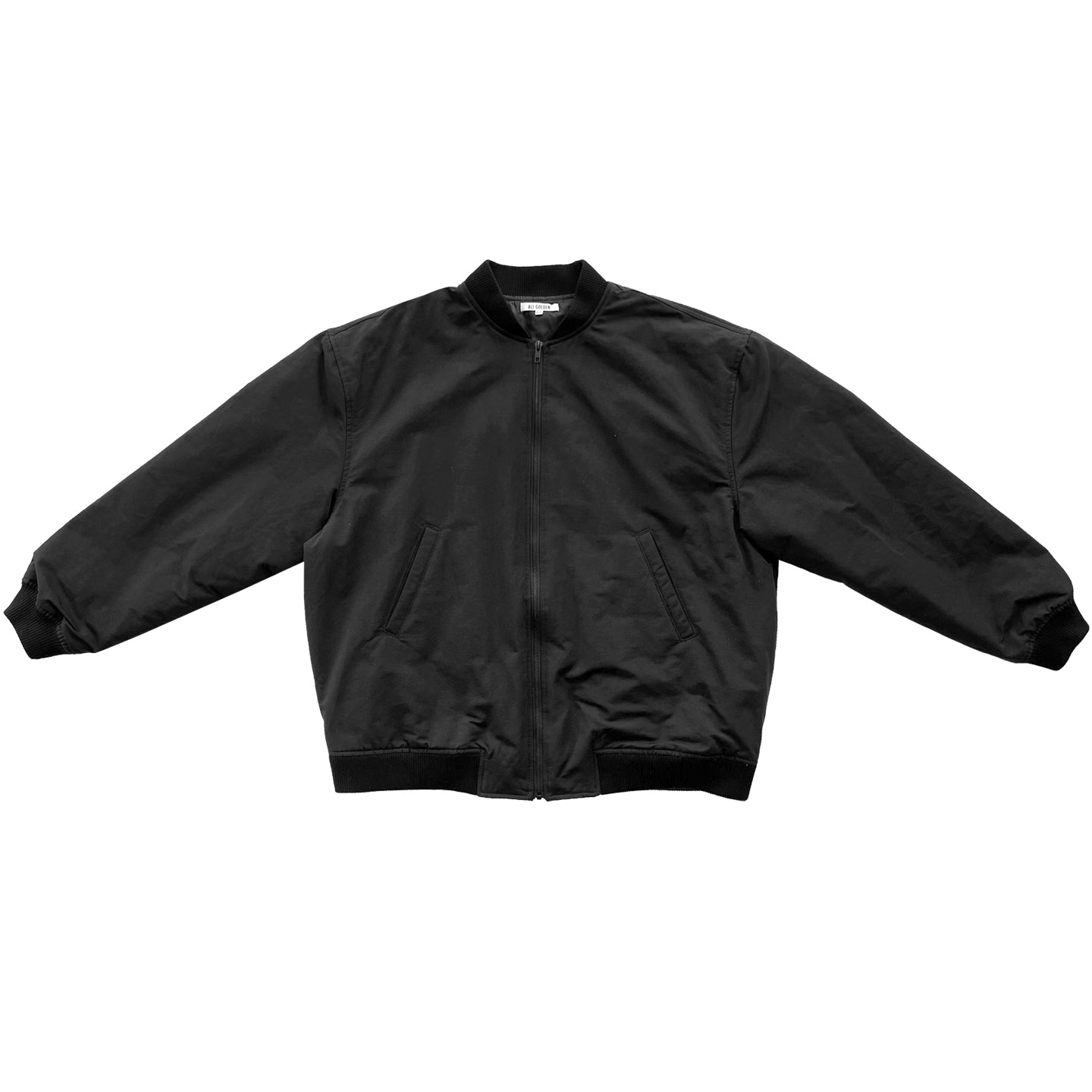 OVERSIZED BOMBER JACKET - BLACK SEERSUCKER