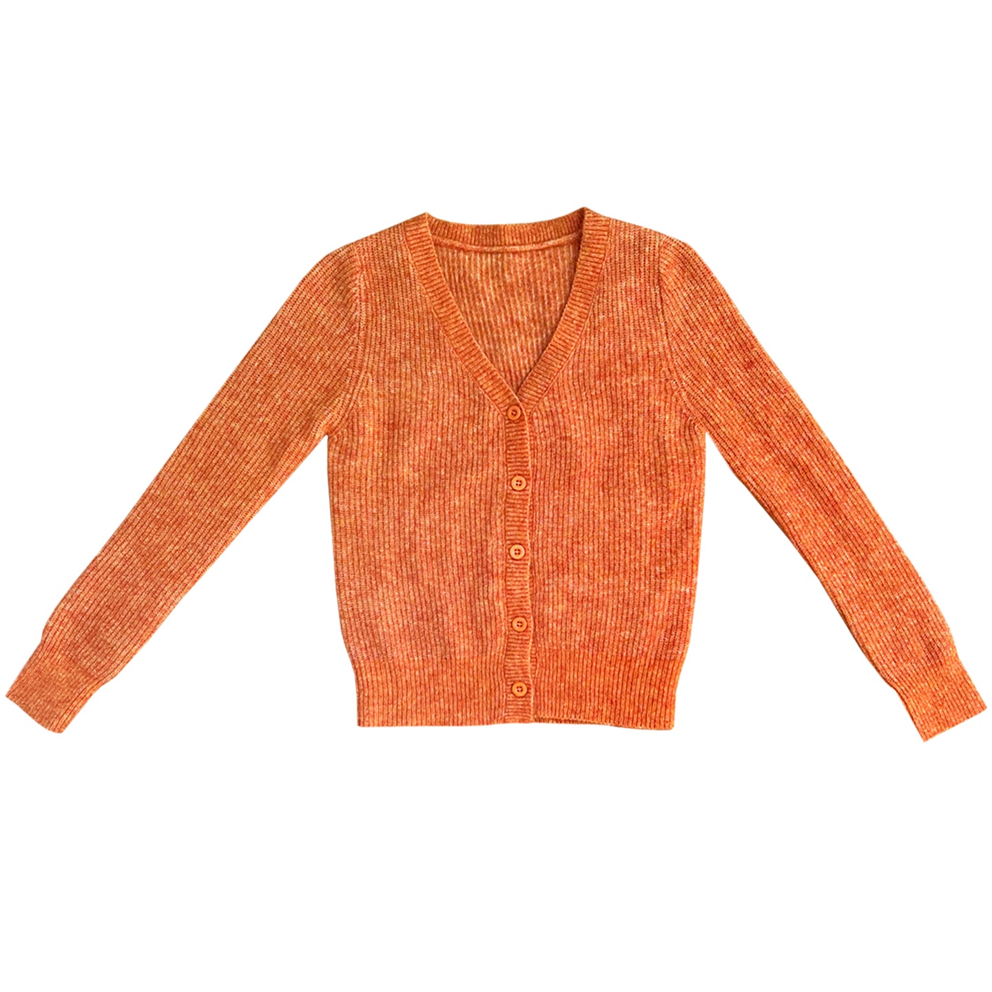 SHRUNKEN MOHAIR CARDIGAN- ORANGE