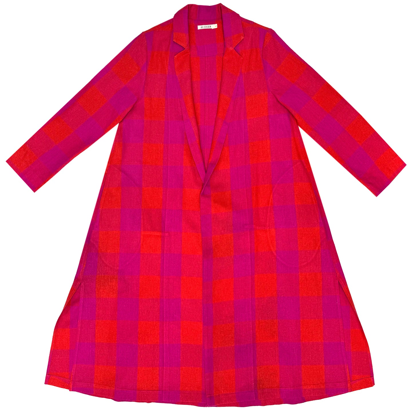 NOTCH JACKET - POPPY/PINK PLAID