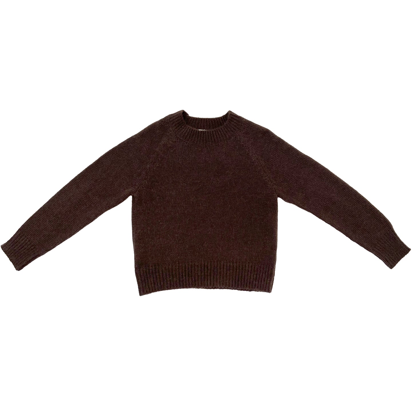 MERINO CREW NECK SWEATER - CHOCOLATE