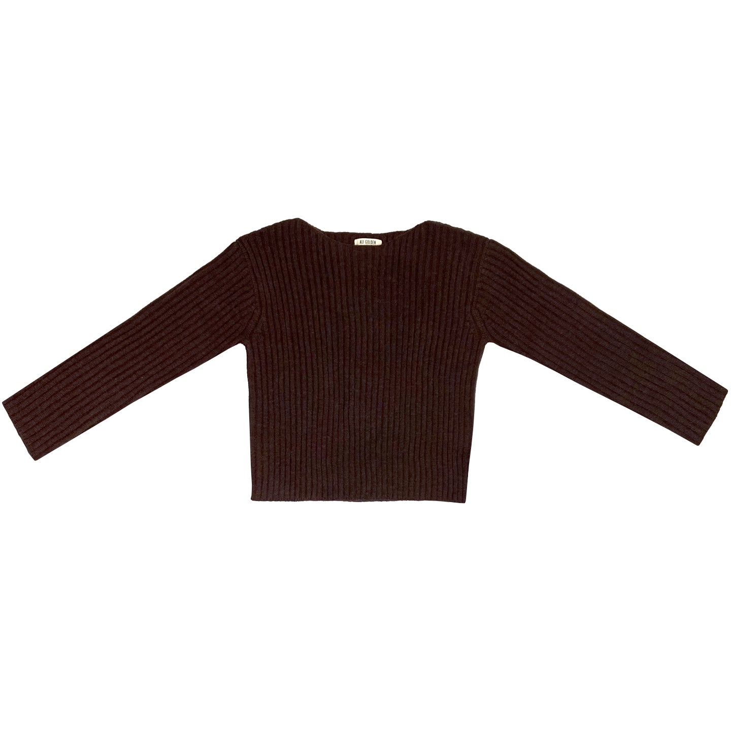 MERINO RIBBED SWEATER - CHOCOLATE