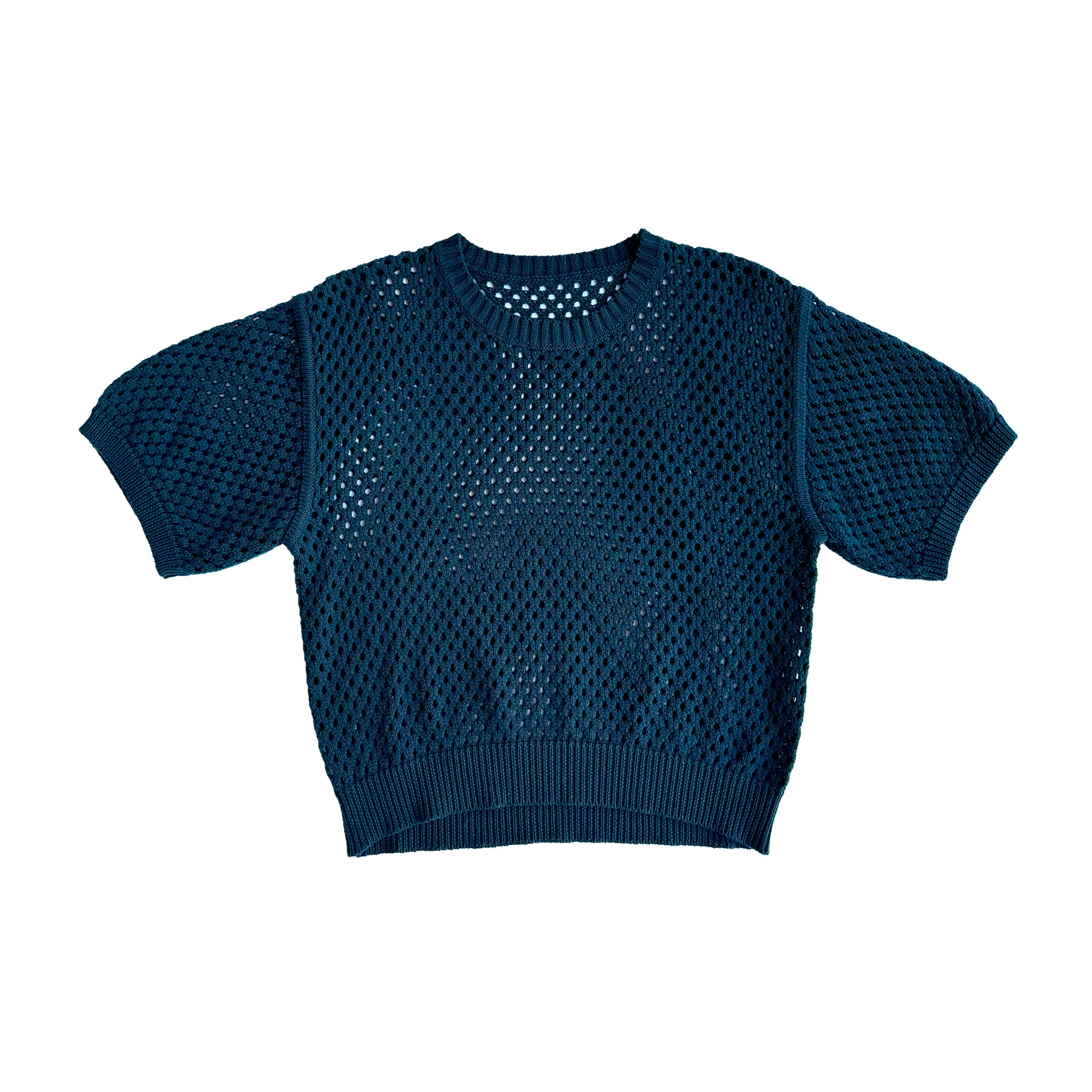 OPEN KNIT T-SHIRT - DEEP TEAL