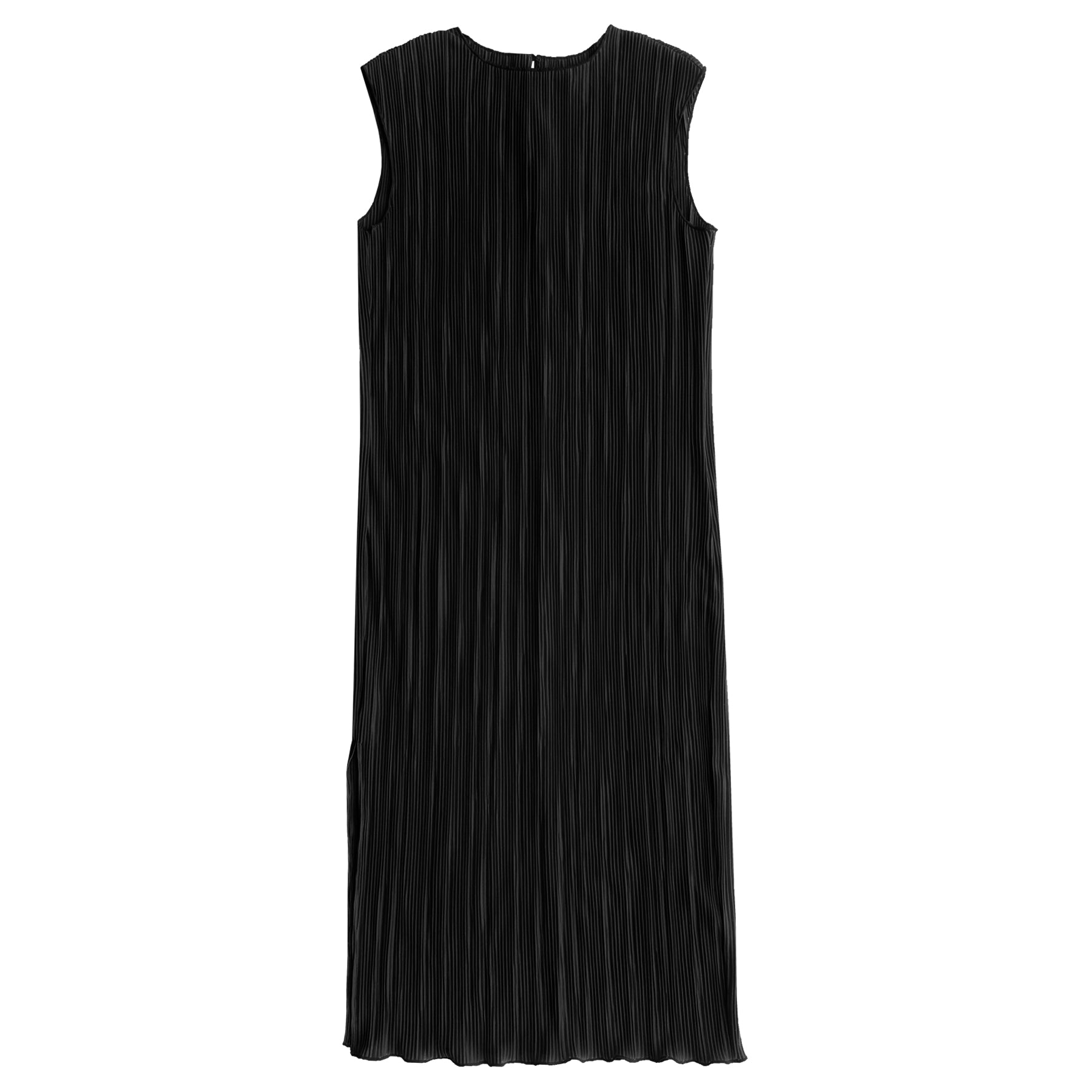 PLEATED TANK DRESS - BLACK