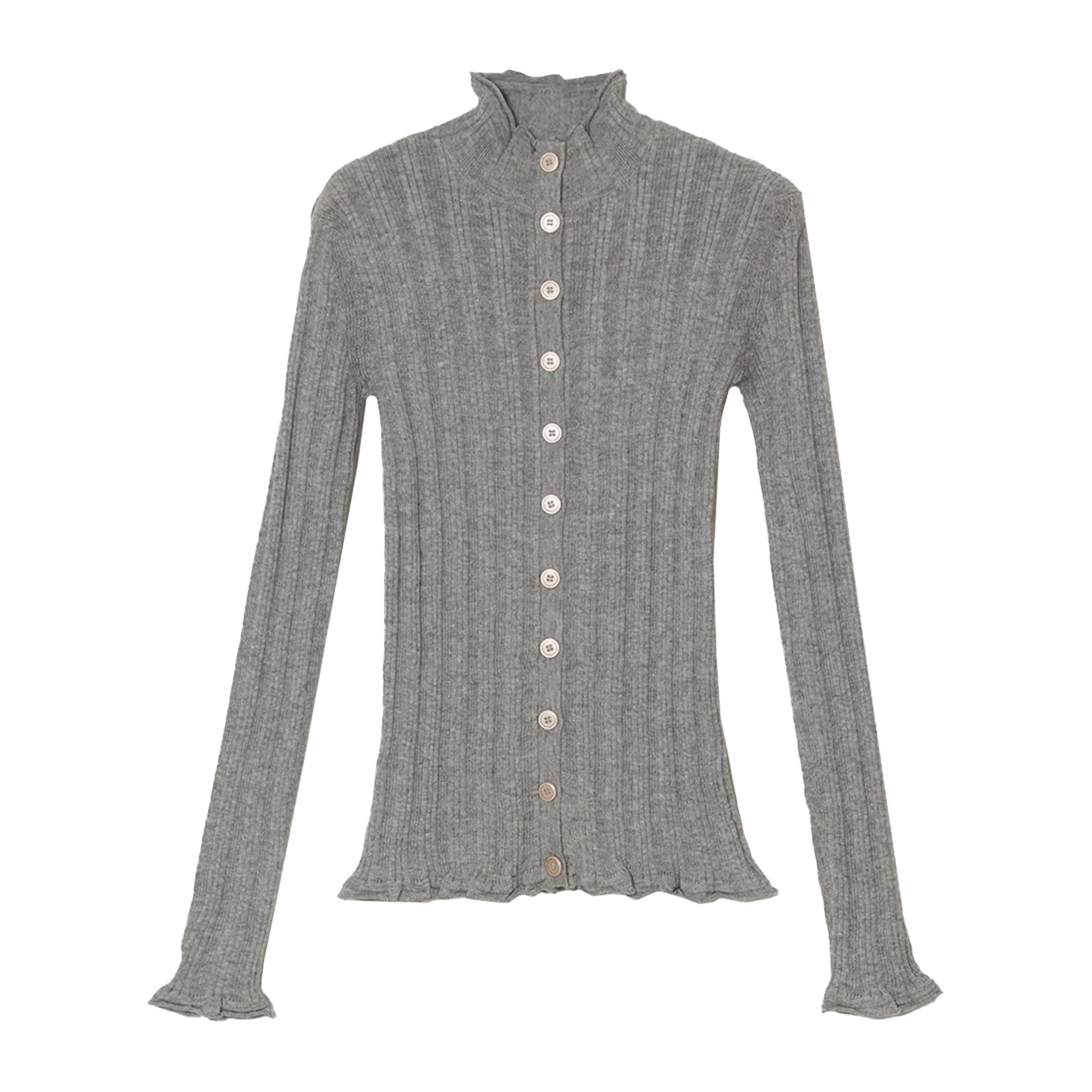 POINTELLE CARDIGAN - SILVER