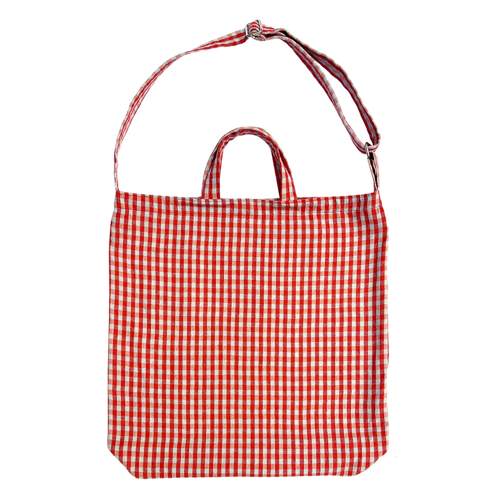 SILK NOIL BAG - POPPY/ICE GINGHAM