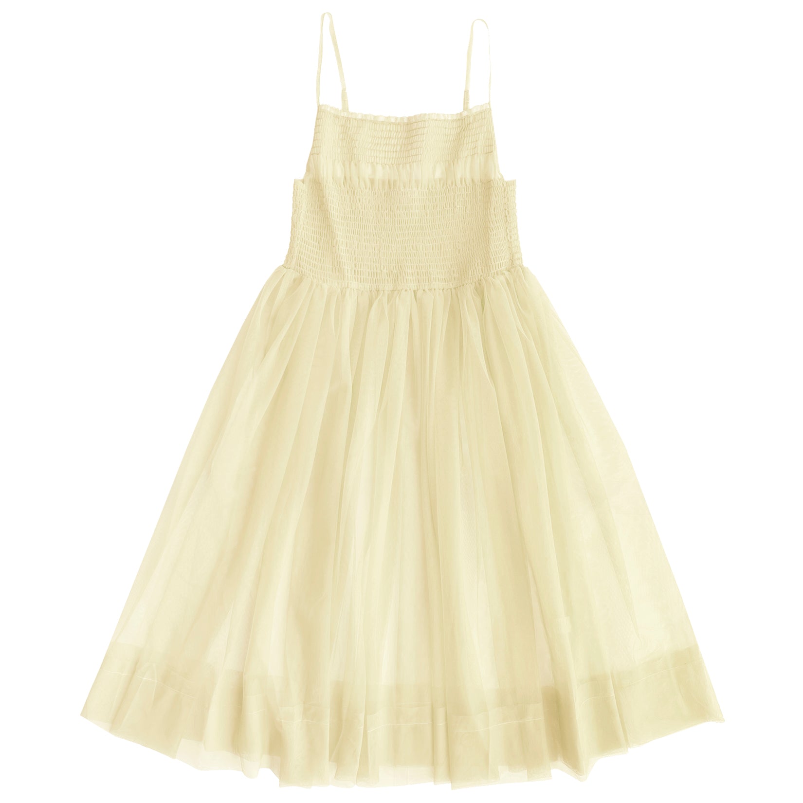 MESH BALLERINA DRESS - BUTTER