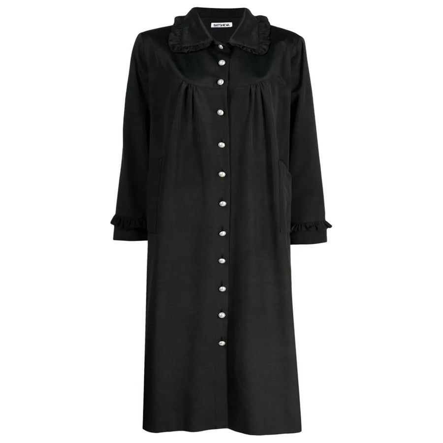 RUFFLE HOUSE COAT - BLACK