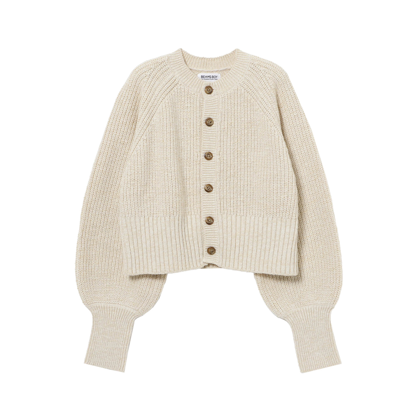 ELBOW PATCH CARDIGAN - OFF WHITE