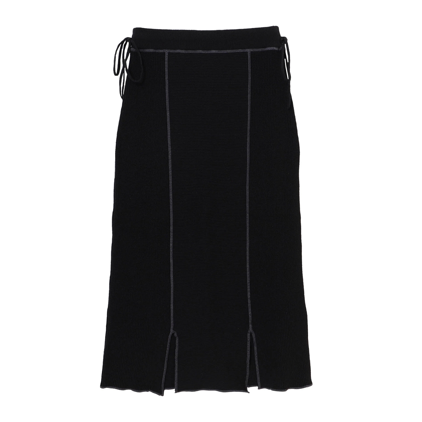 MIL KNIT SKIRT -  BLACK