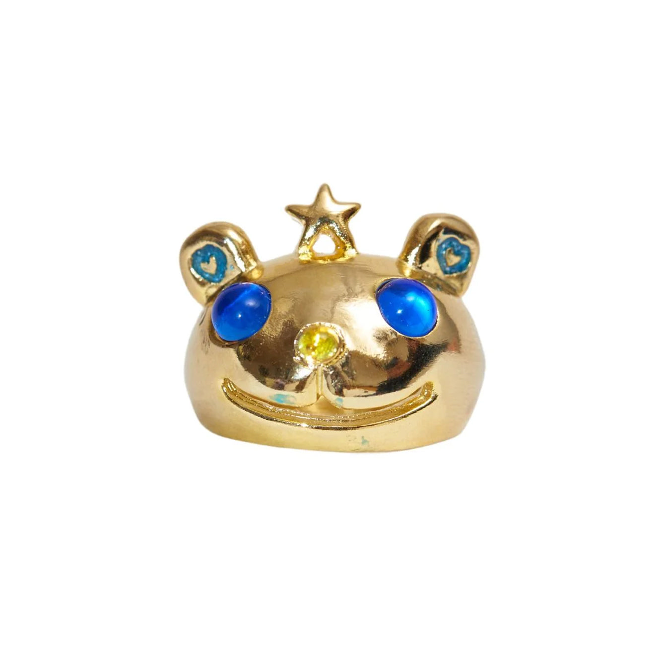 PRINCESS BEAR RING - GOLD BLUE