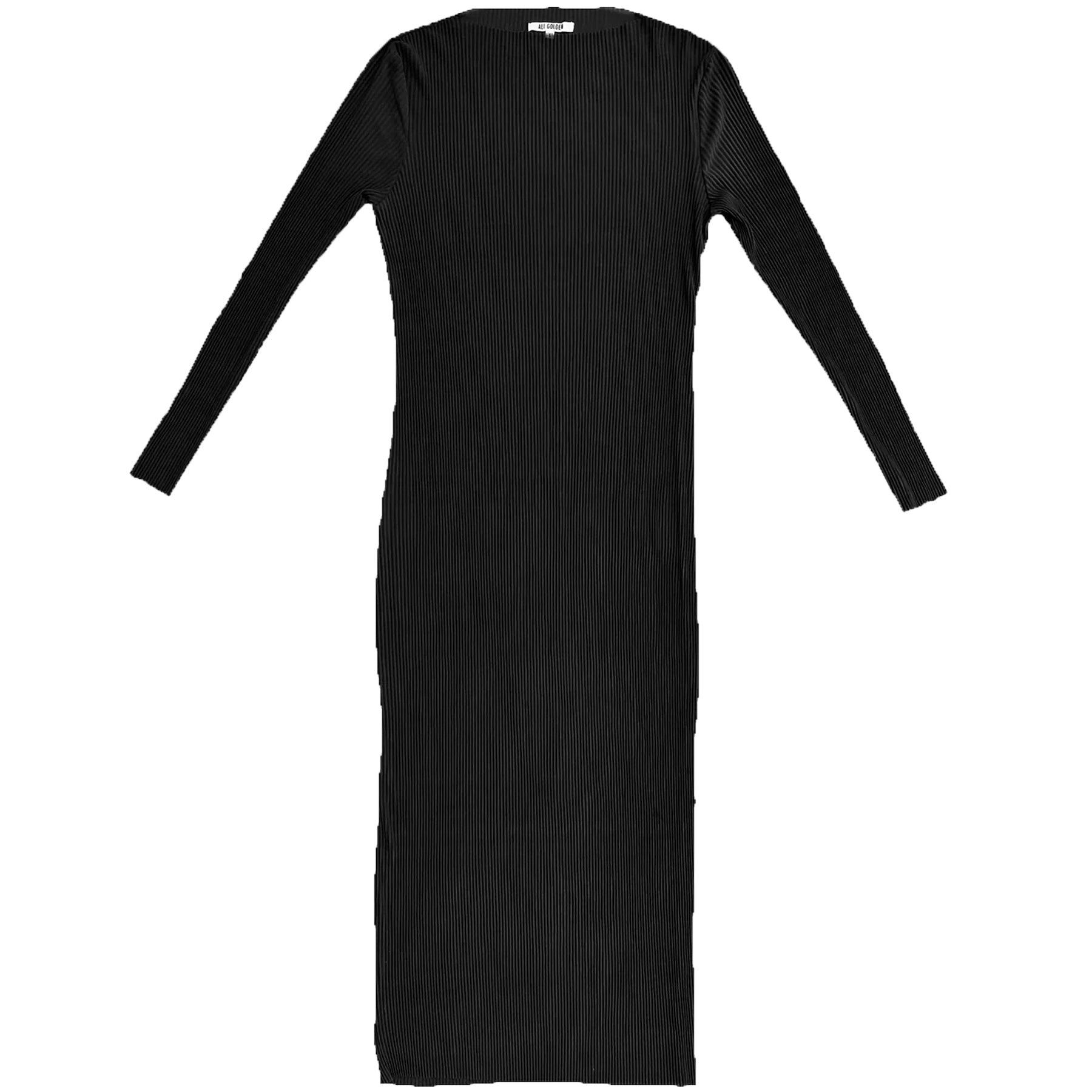 THICK PLEATED MESH DRESS - BLACK