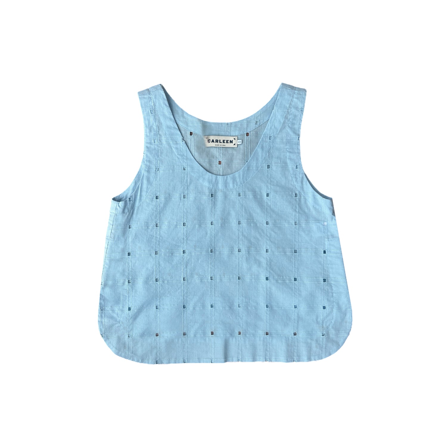 SCALLOP TANK - BLUE WINDOW EYELET