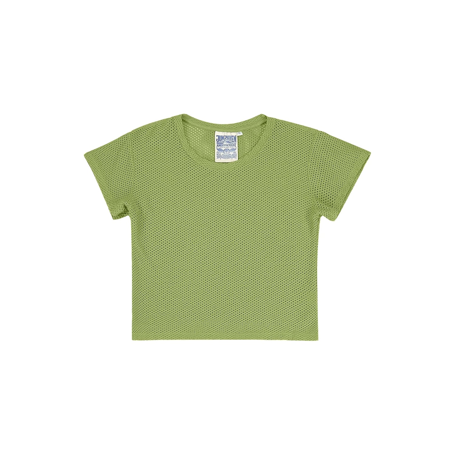 CARMEN MESH TEE - OLIVE GREEN