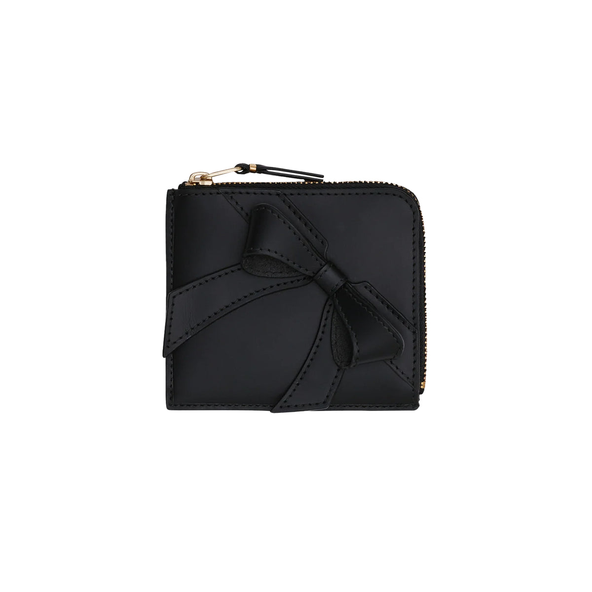 CORNER ZIP WALLET - BIG BOW - BLACK