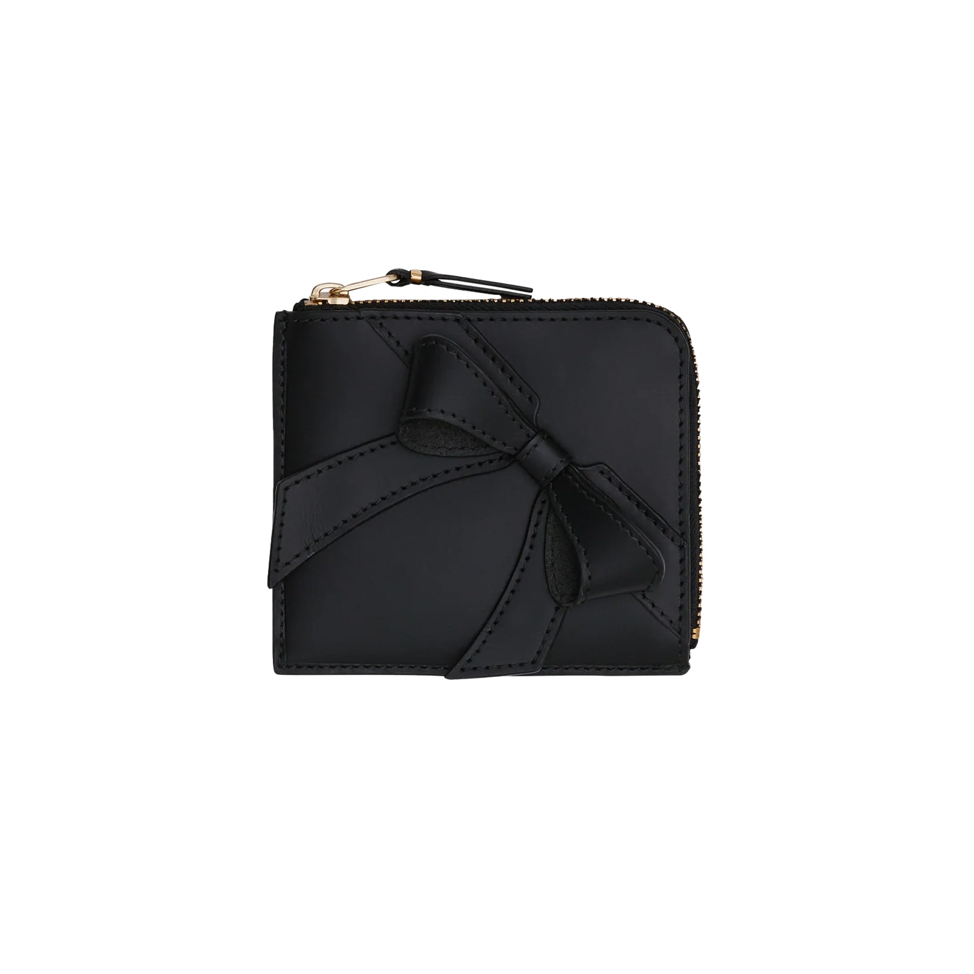 CORNER ZIP WALLET - BIG BOW - BLACK
