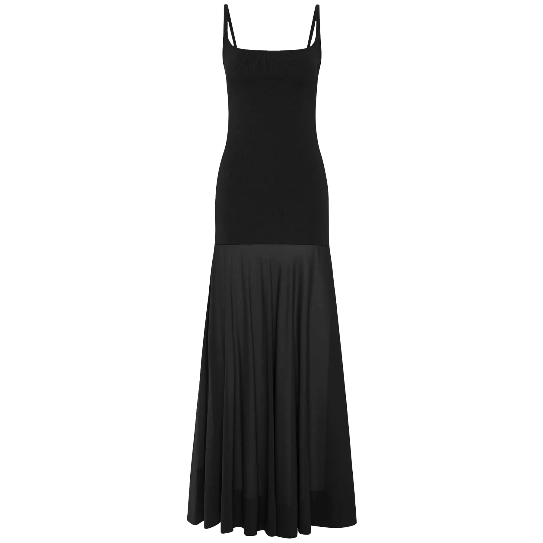 BACKLESS CIRCLE HEM DRESS - BLACK