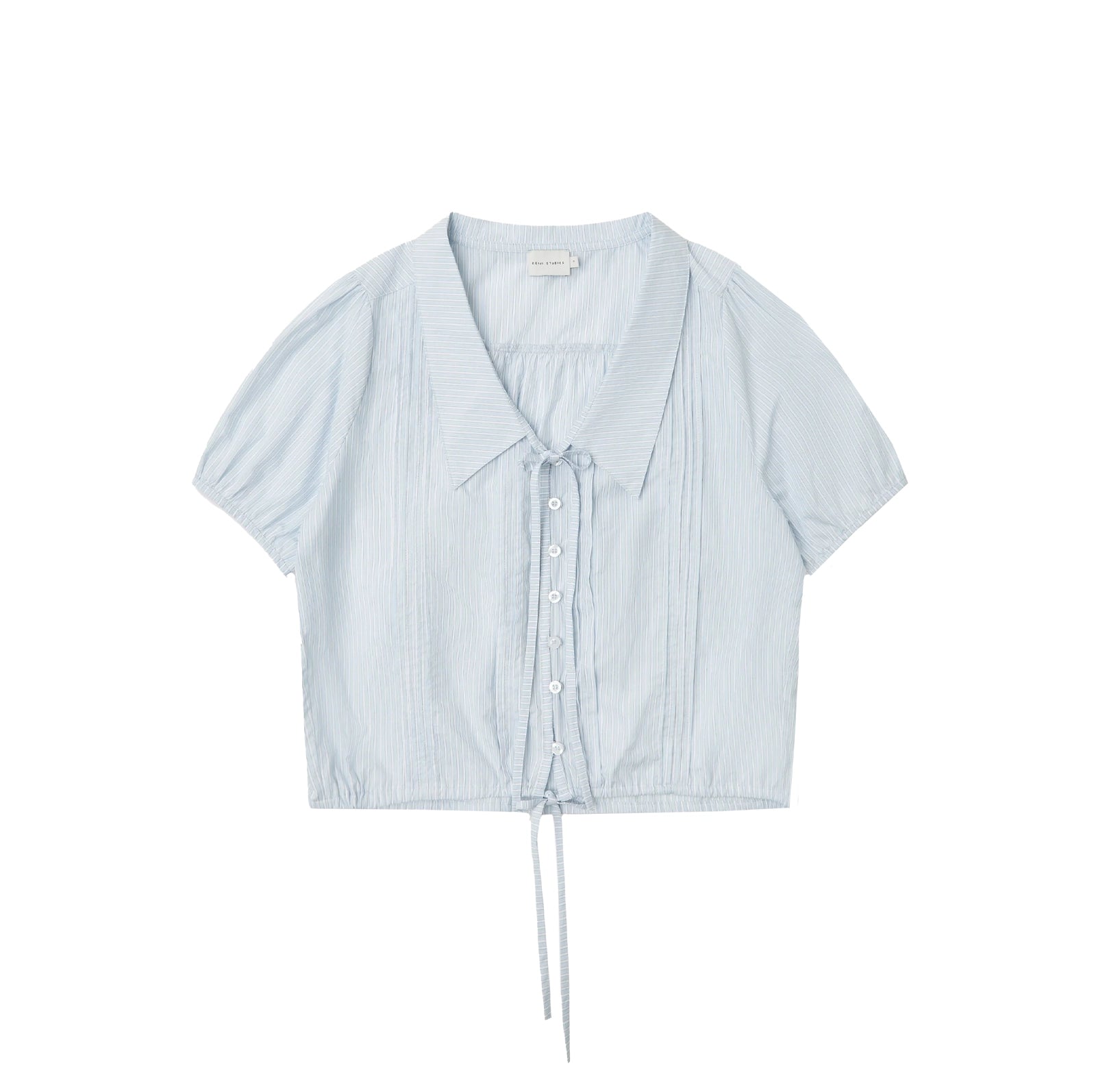 FINE COLLAR TOP - MIST STRIPE