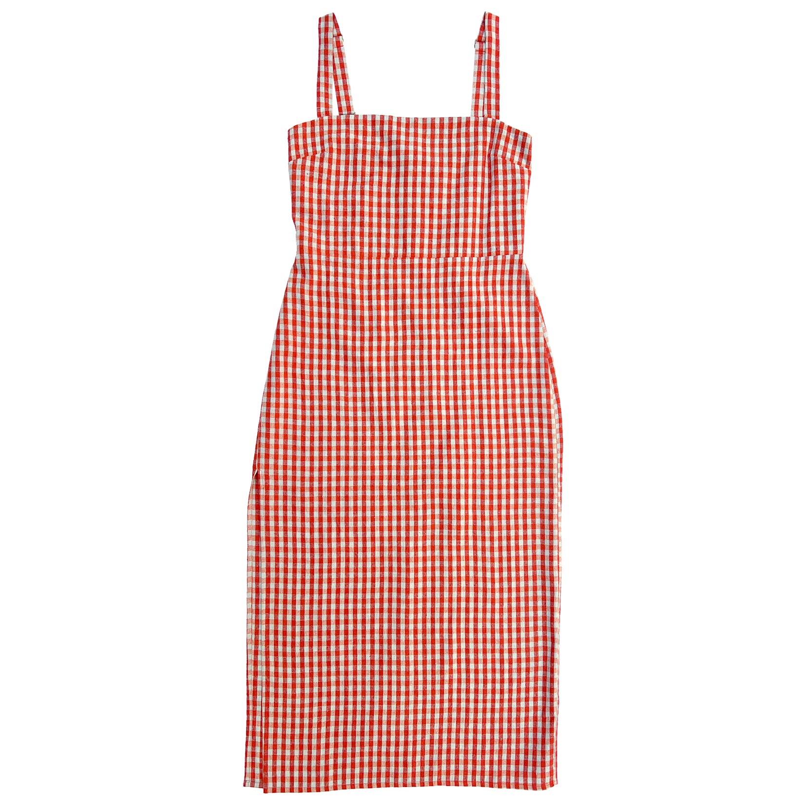 COLUMN DRESS - POPPY/ICE GINGHAM