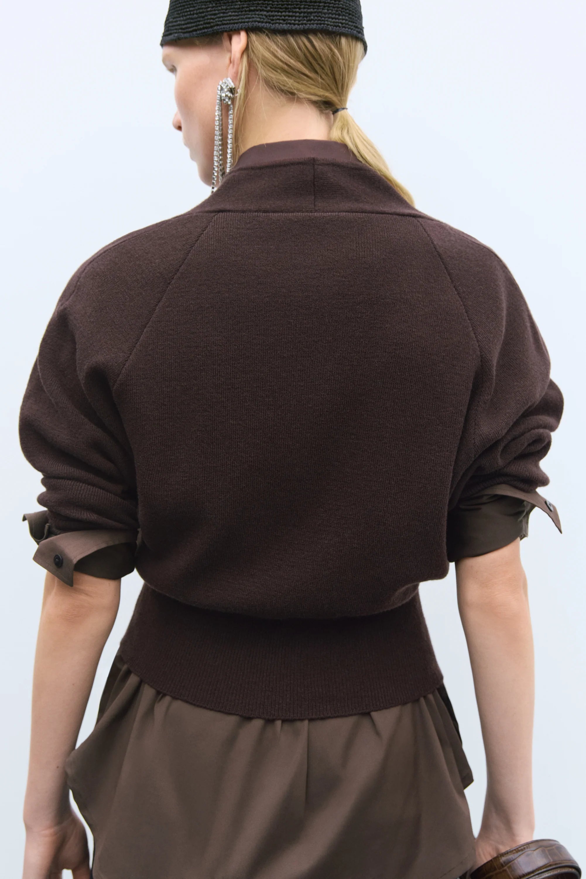 MERINO & CASHMERE CARDIGAN - BROWN