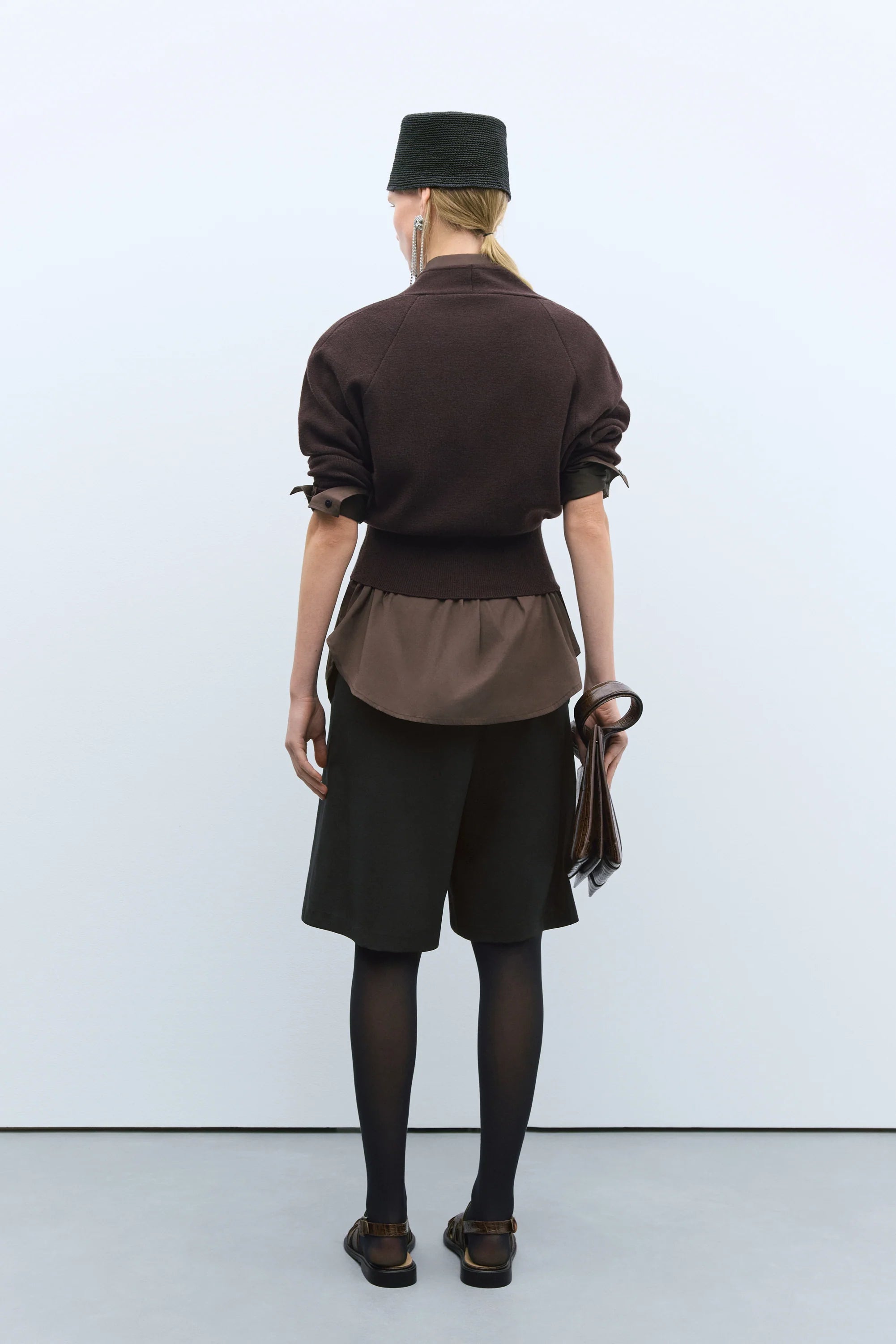 MERINO & CASHMERE CARDIGAN - BROWN