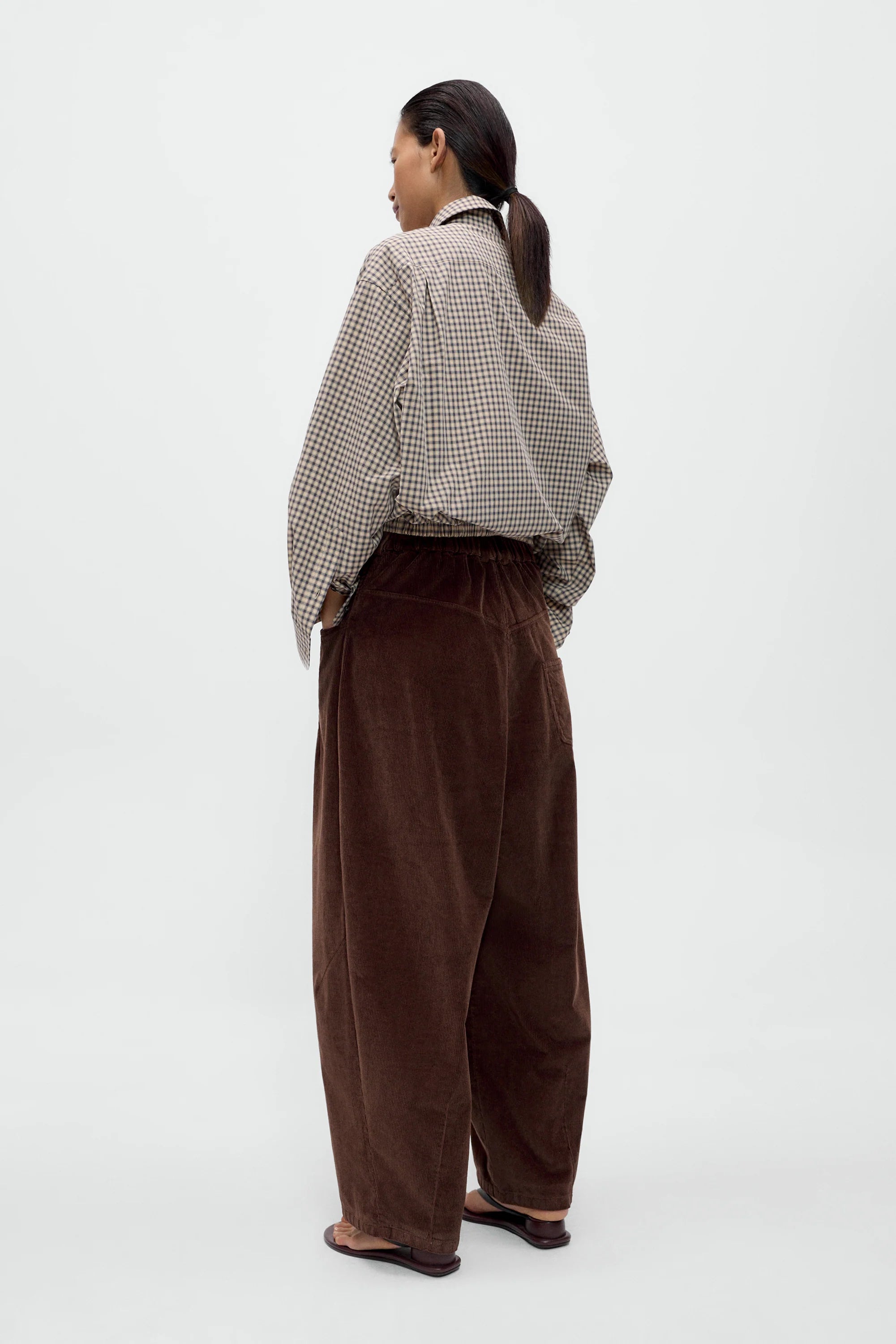 CORDUROY BAGGY PANTS - BROWN
