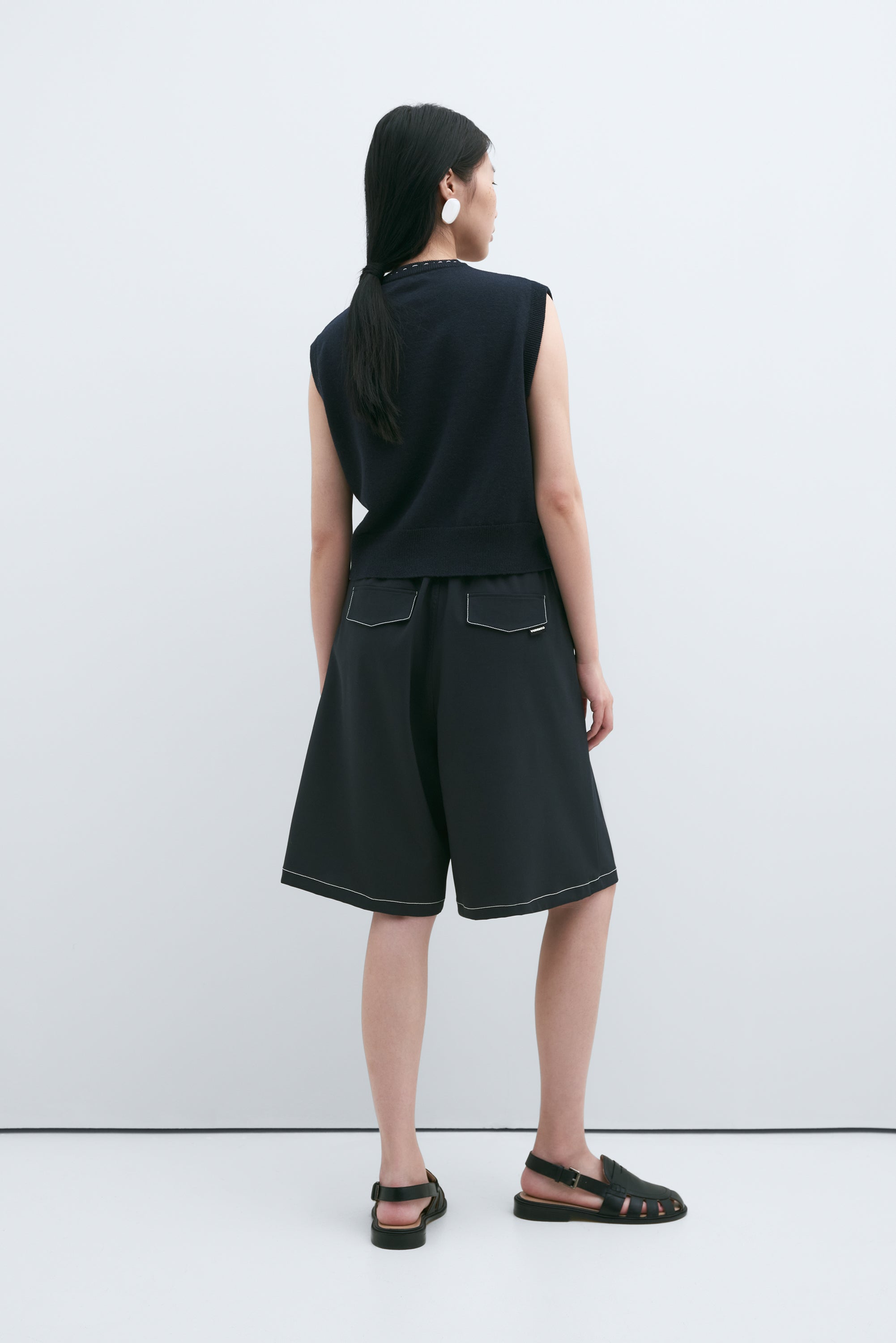 TAILORING STITCHED BERMUDA - NAVY