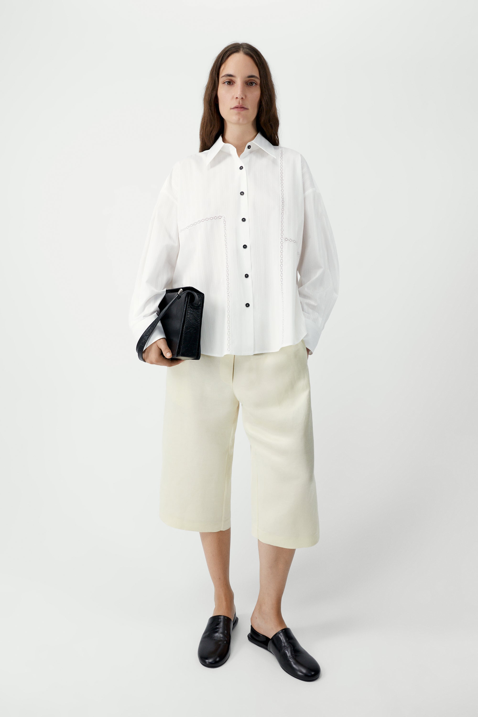 OVERSIZED LACE SHIRT - WHITE