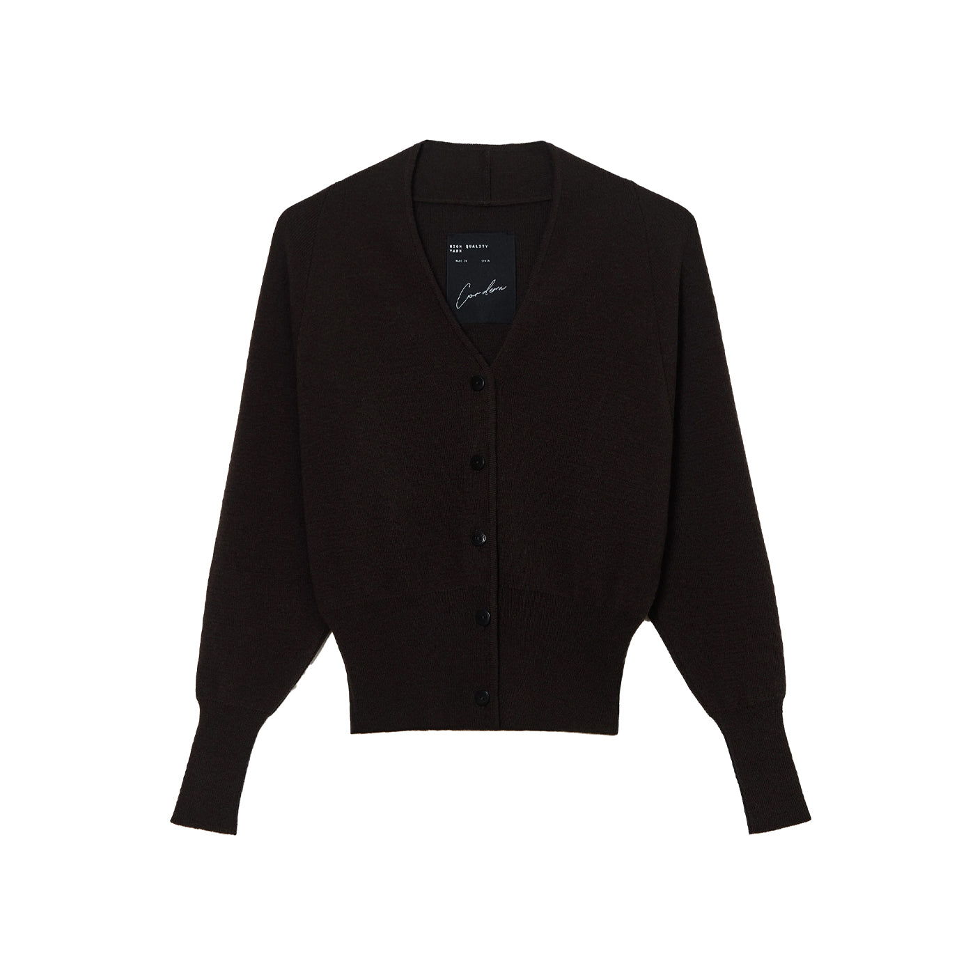MERINO & CASHMERE CARDIGAN - BROWN