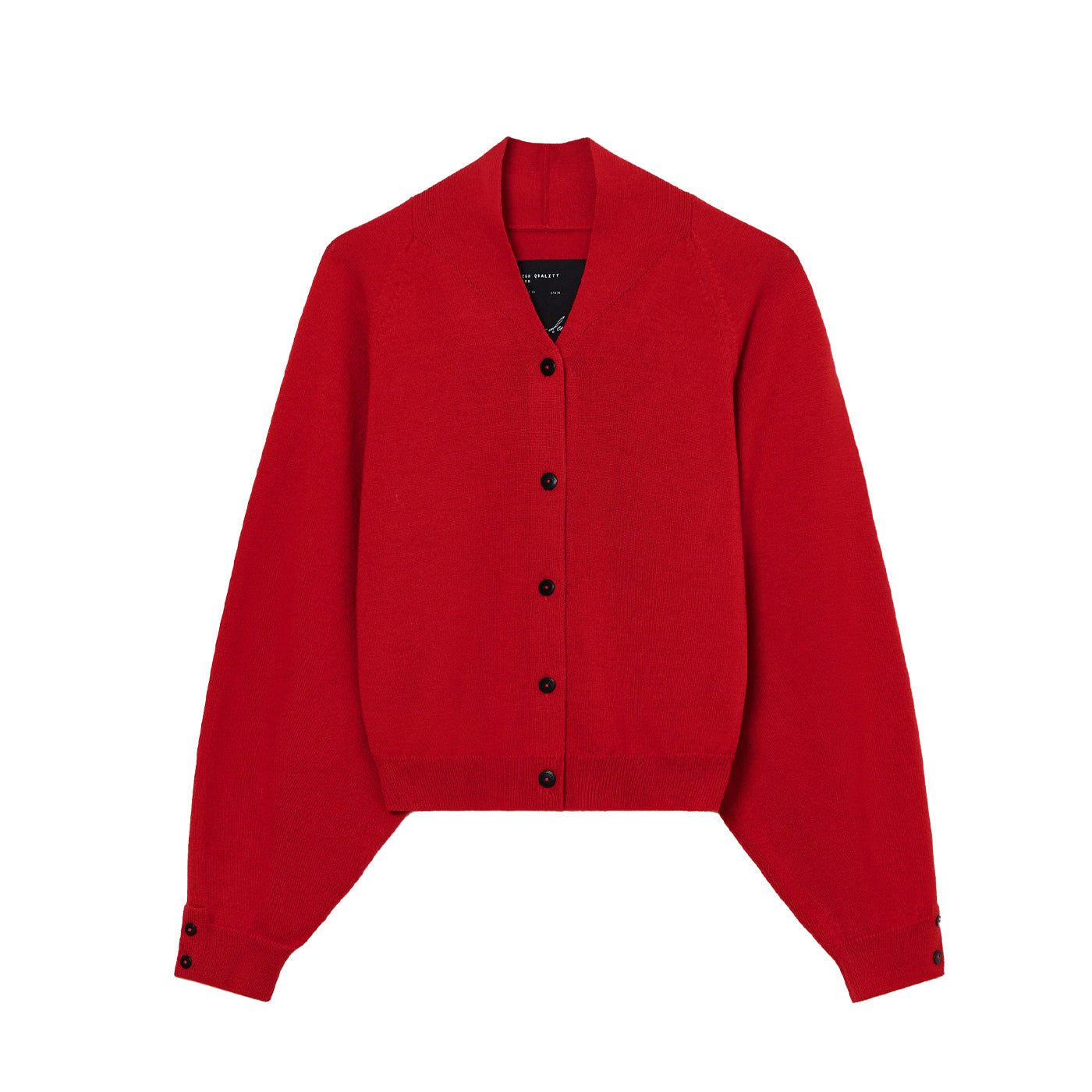 MERINO WOOL CARDIGAN - RED