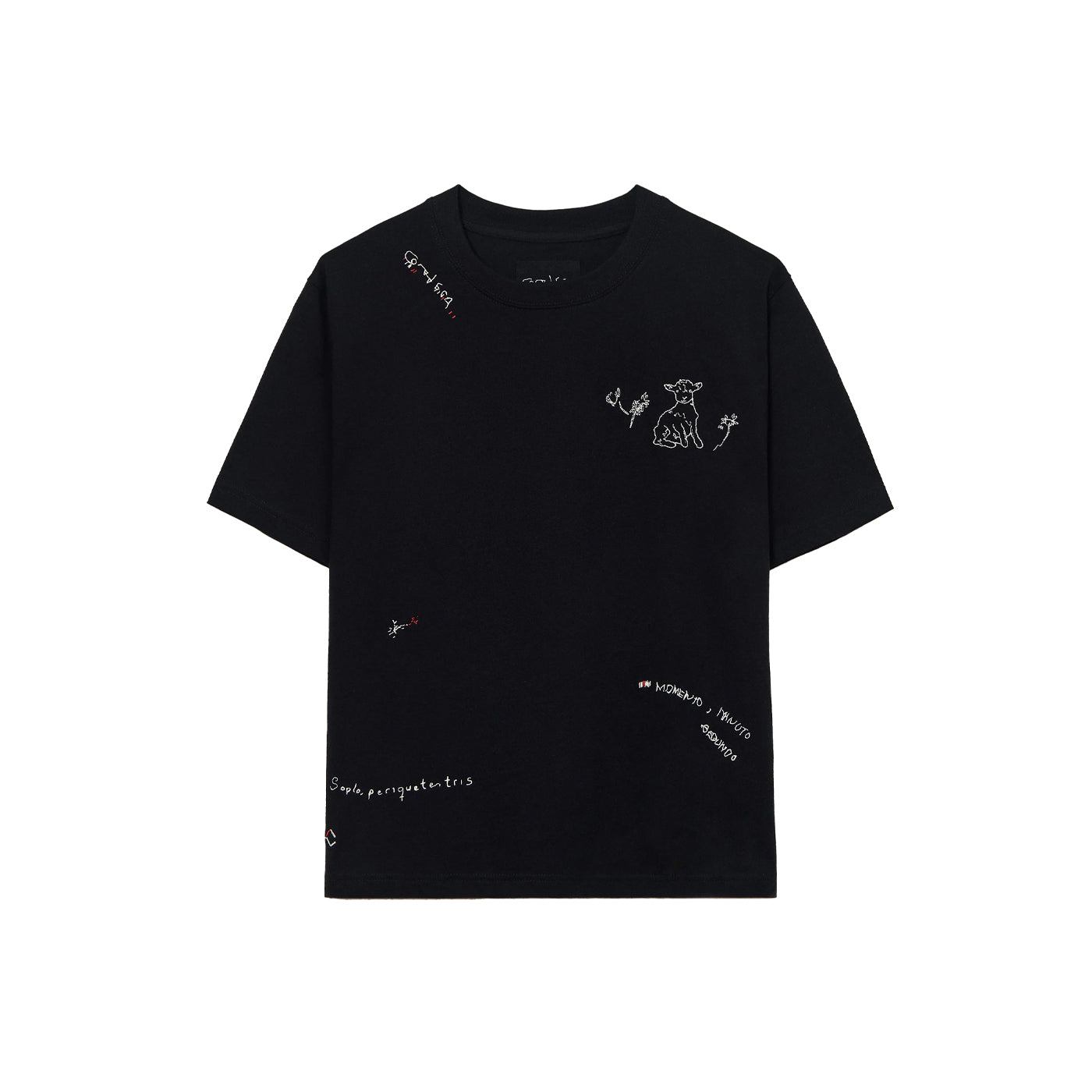 INSTANTE EMBROIDERED T-SHIRT - BLACK