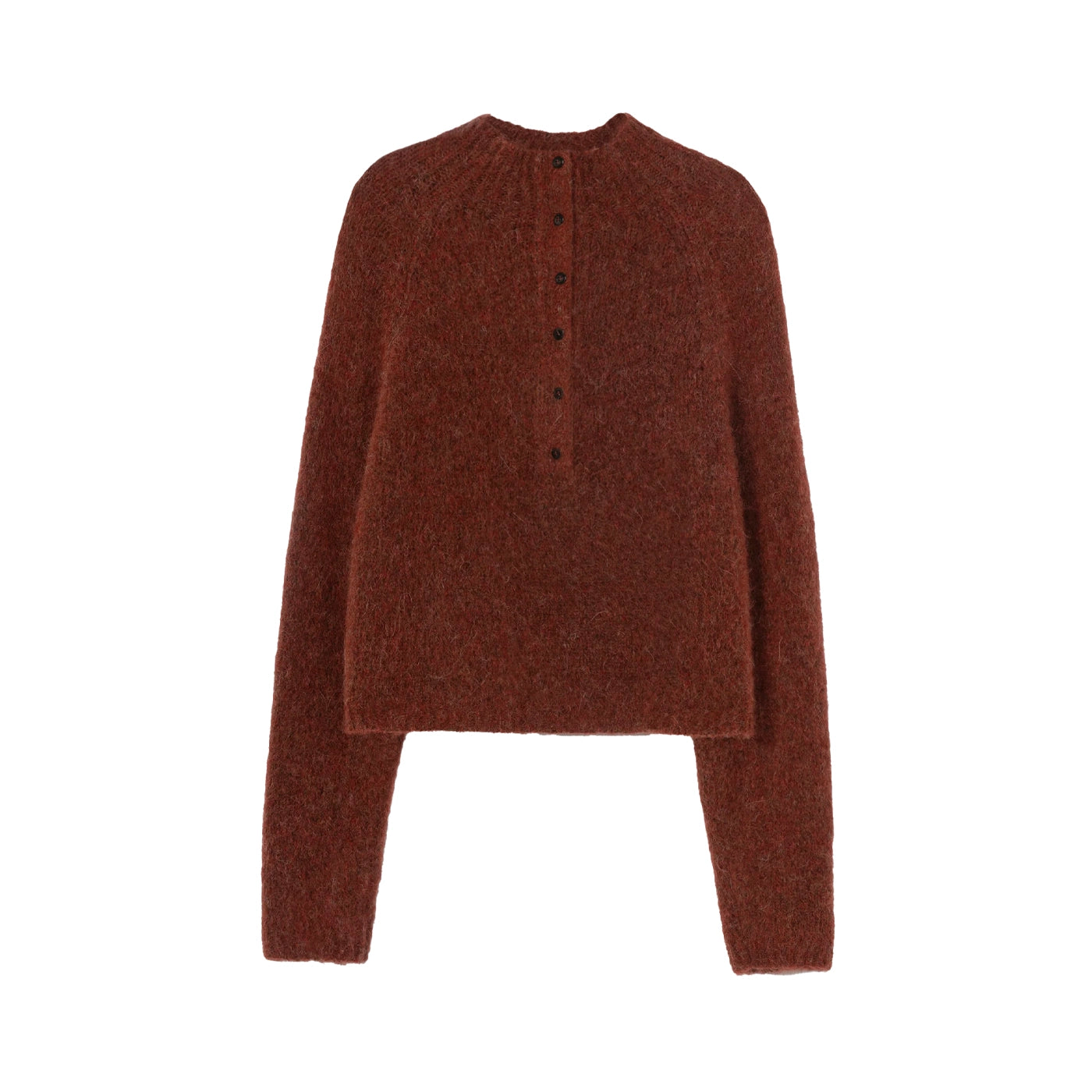 BABY ALPACA  POLO SWEATER - TERRACOTTA