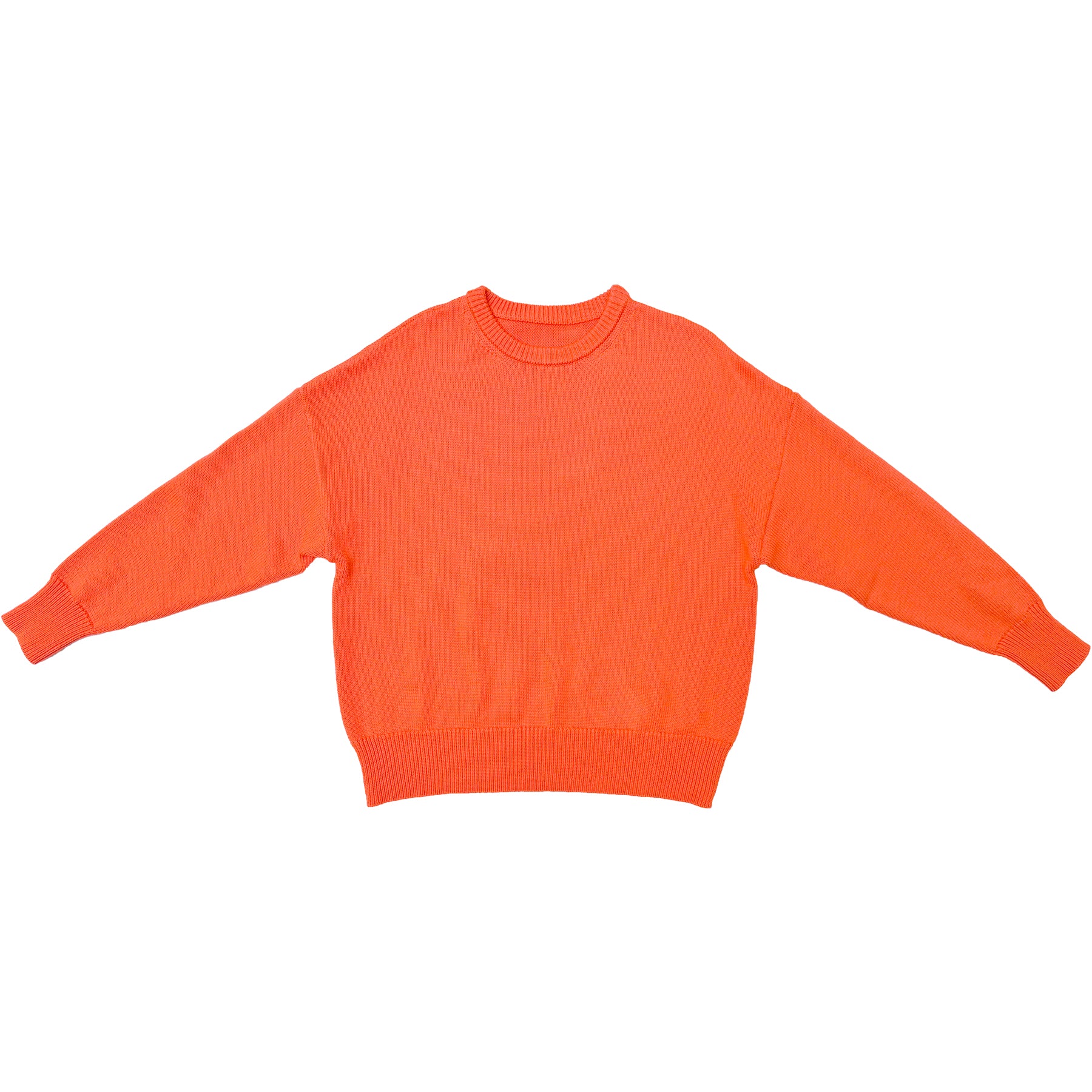 CHUNKY COTTON PULLOVER - NEON ORANGE