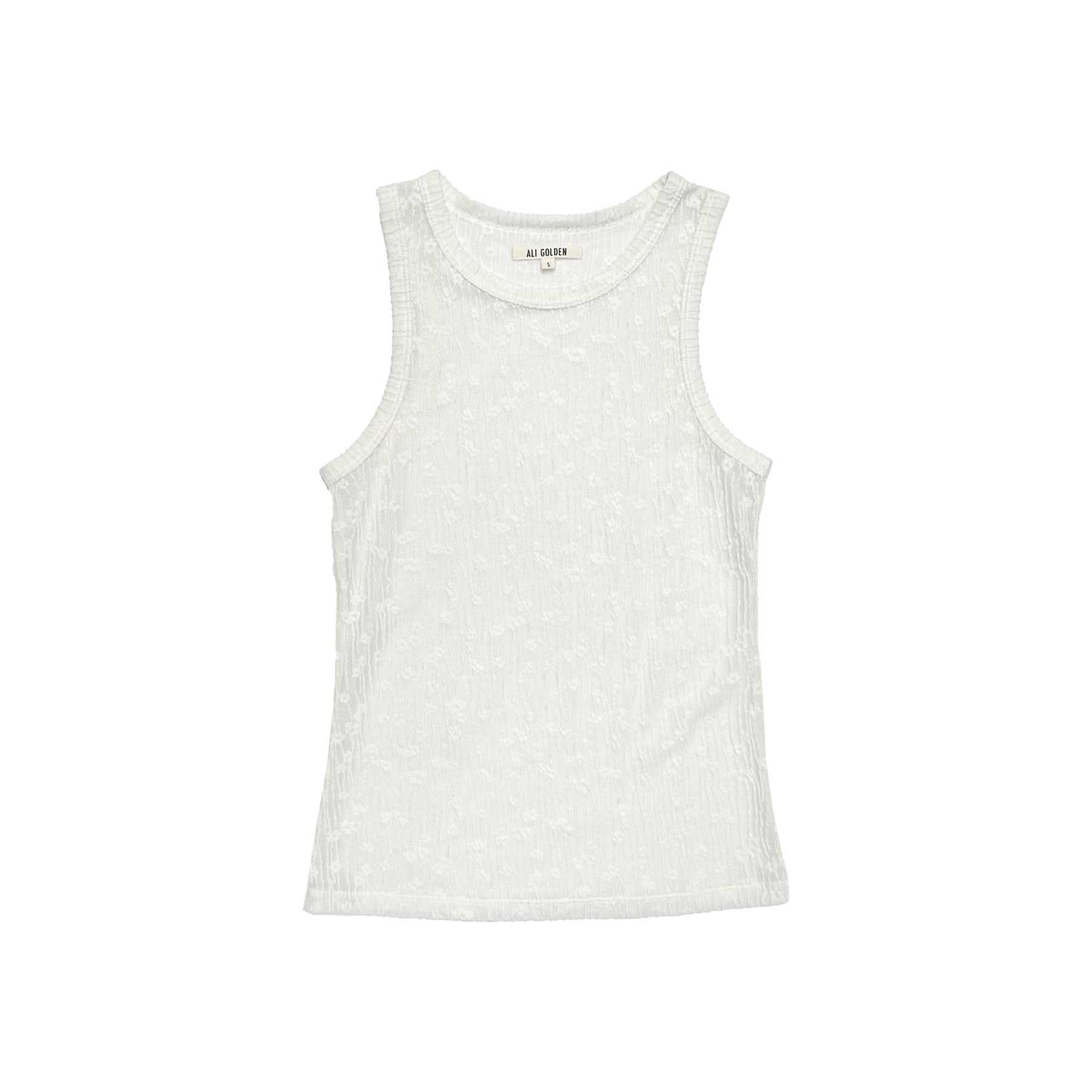 FITTED TANK - CREAM FLOWER