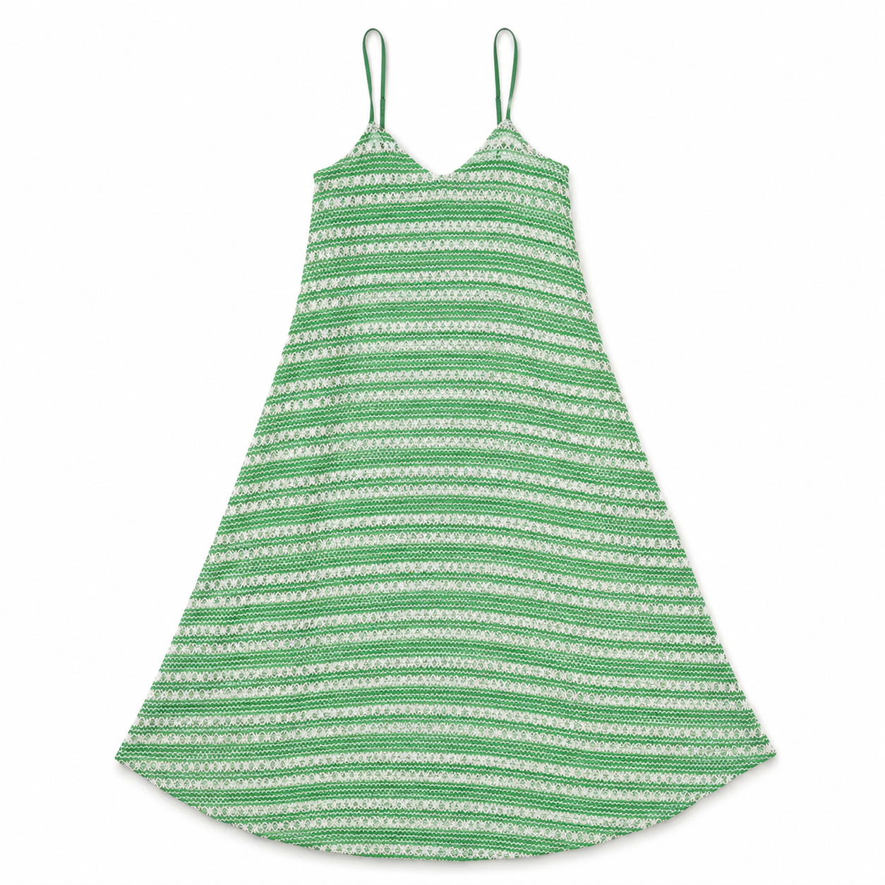FULL HEM DRESS - LIME/IVORY CROCHET