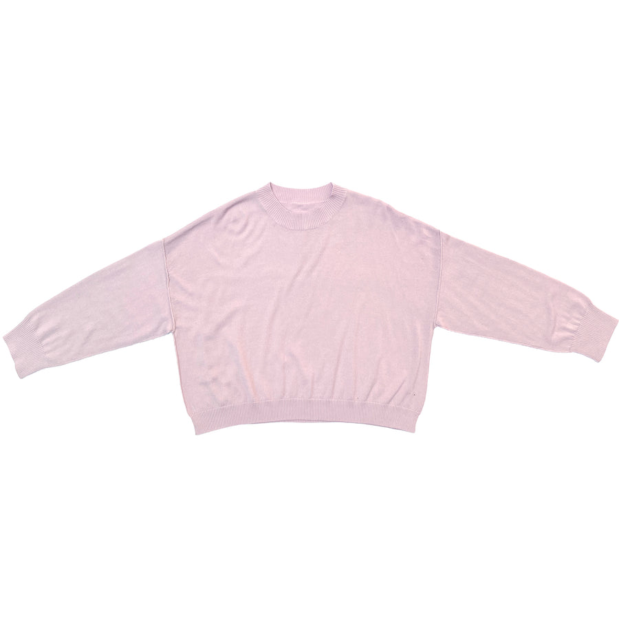 CROPPED PULLOVER SWEATER - PINK LILAC