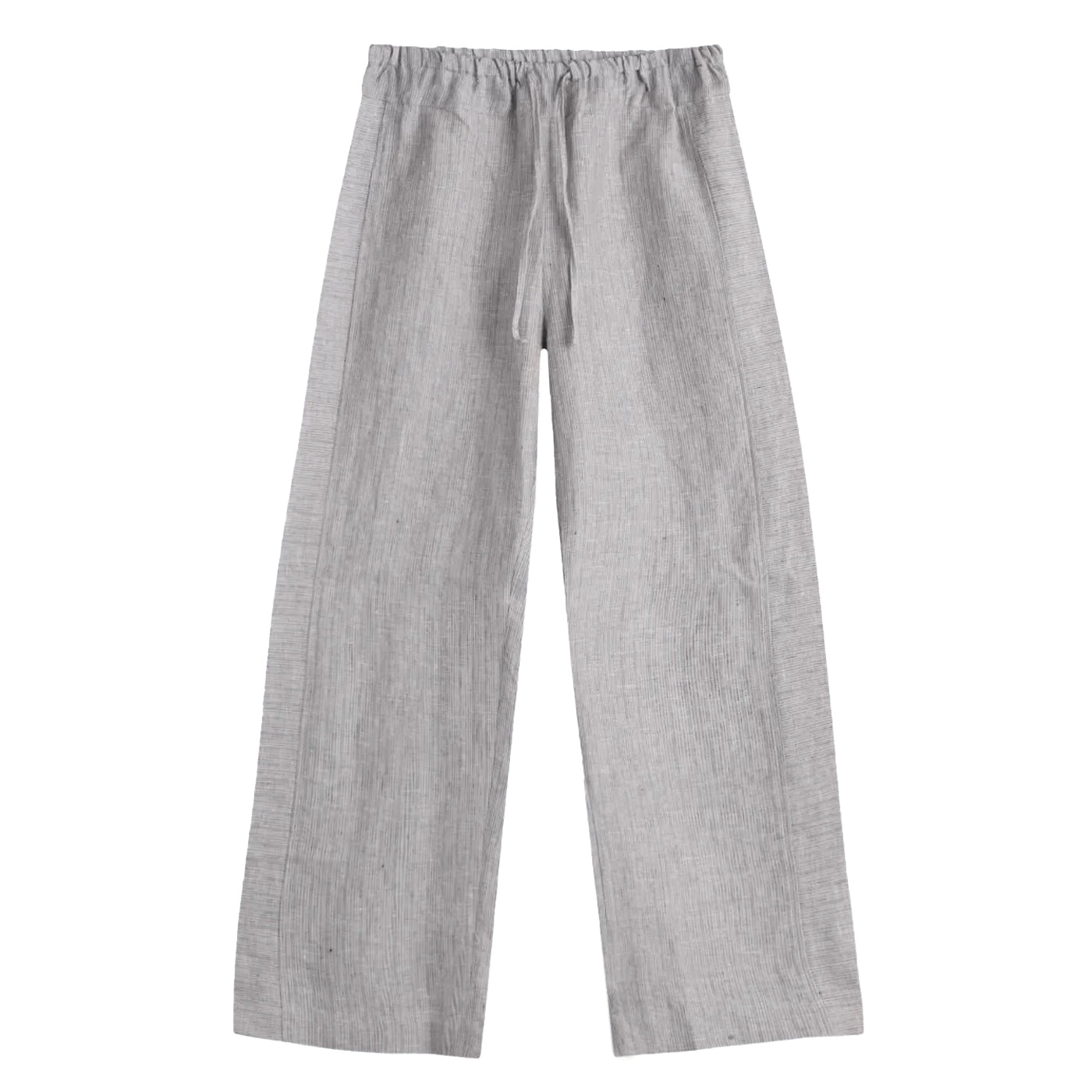 DOUBLE WAIST LINEN PANT - HAZE BLUE