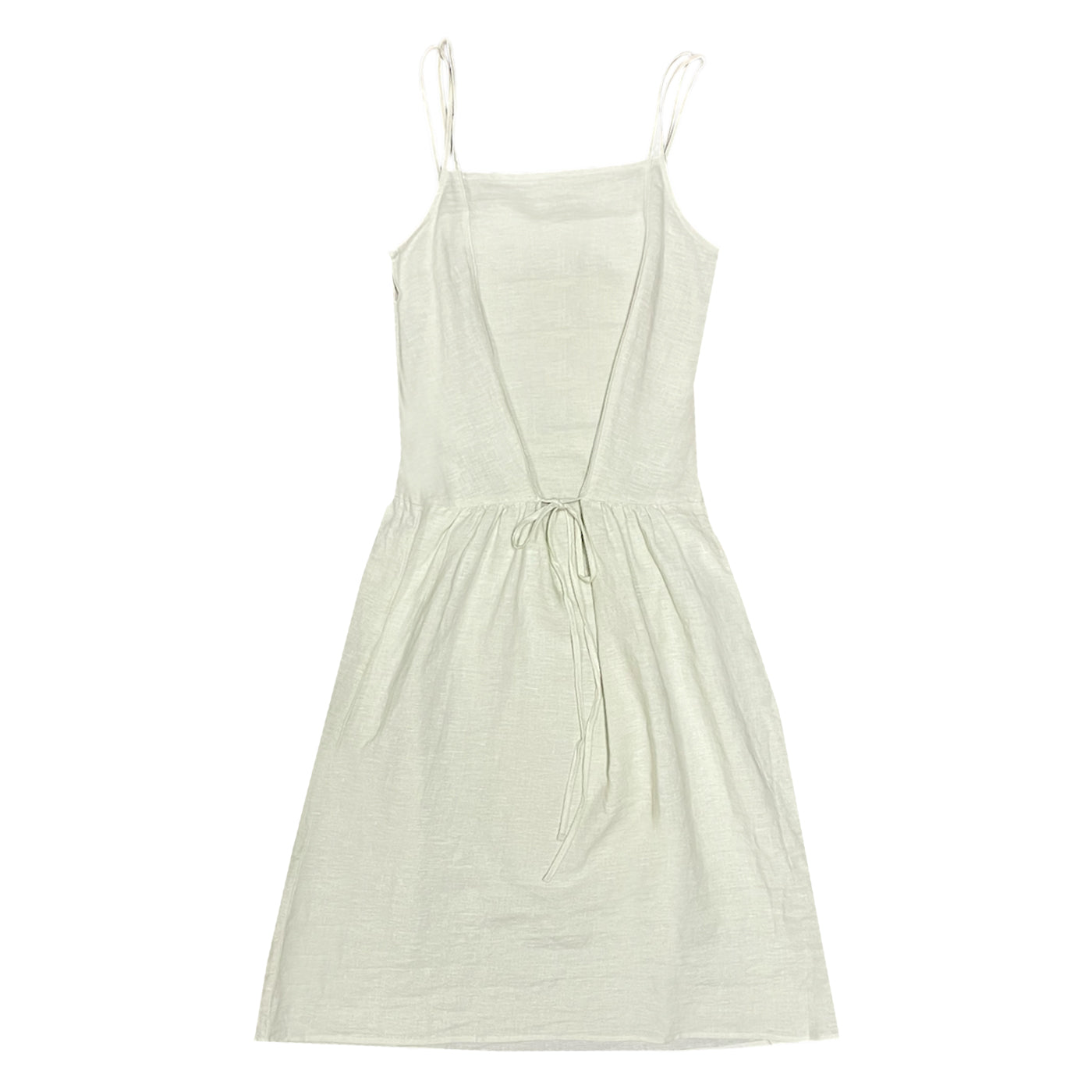 LINEN STRAP DRESS - PASTEL PISTACHIO