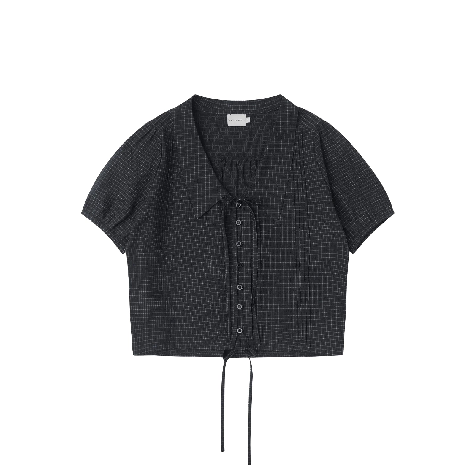 FINE COLLAR TOP - MONO GRID
