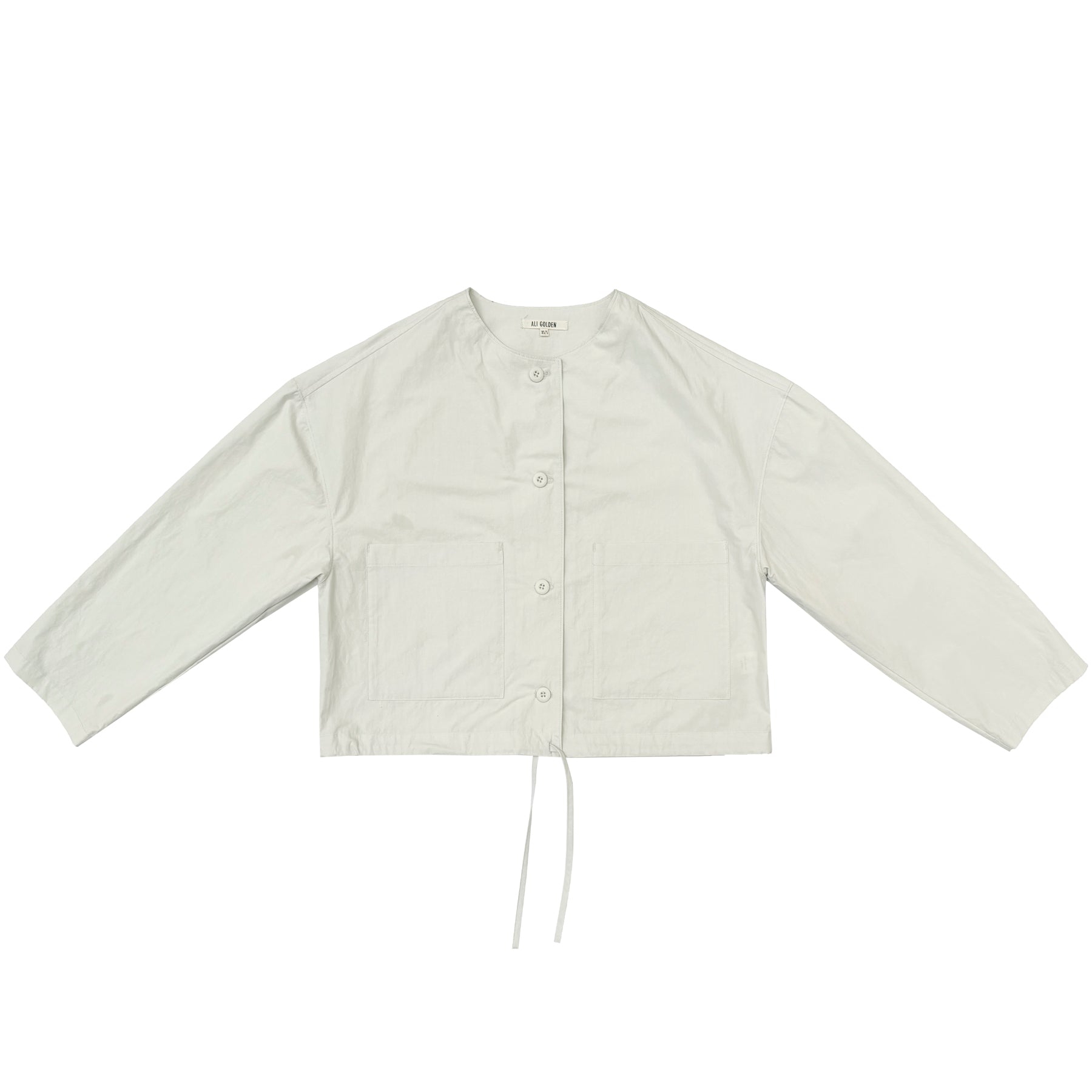 SPRING CROPPED DRAWSTRING JACKET - ECRU