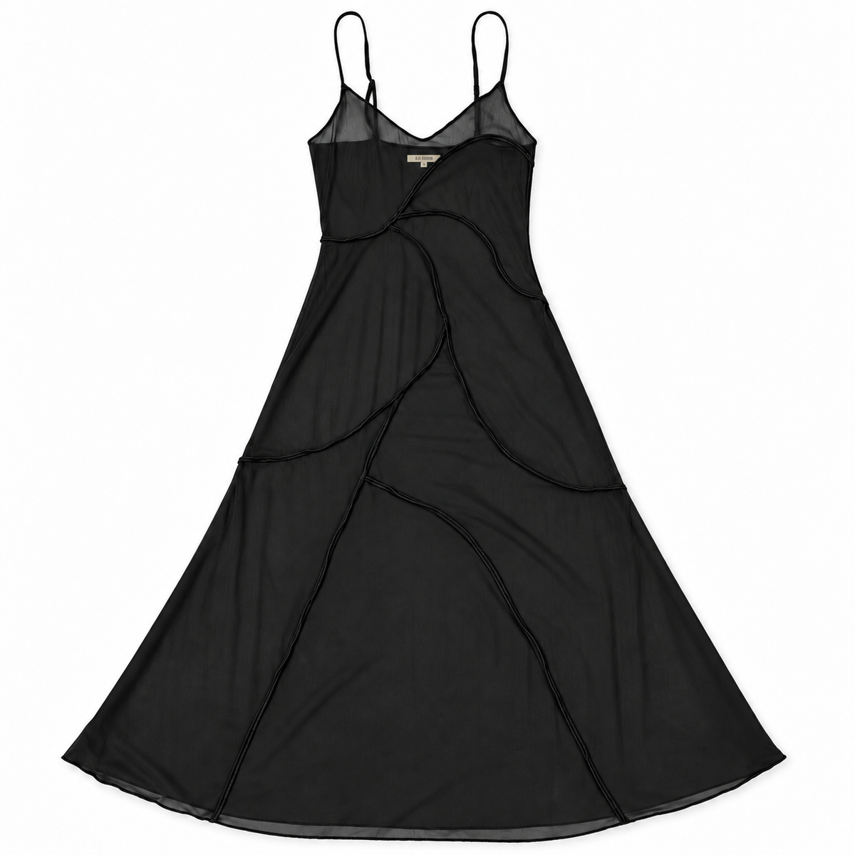 OPEN SEAMED DRESS - BLACK