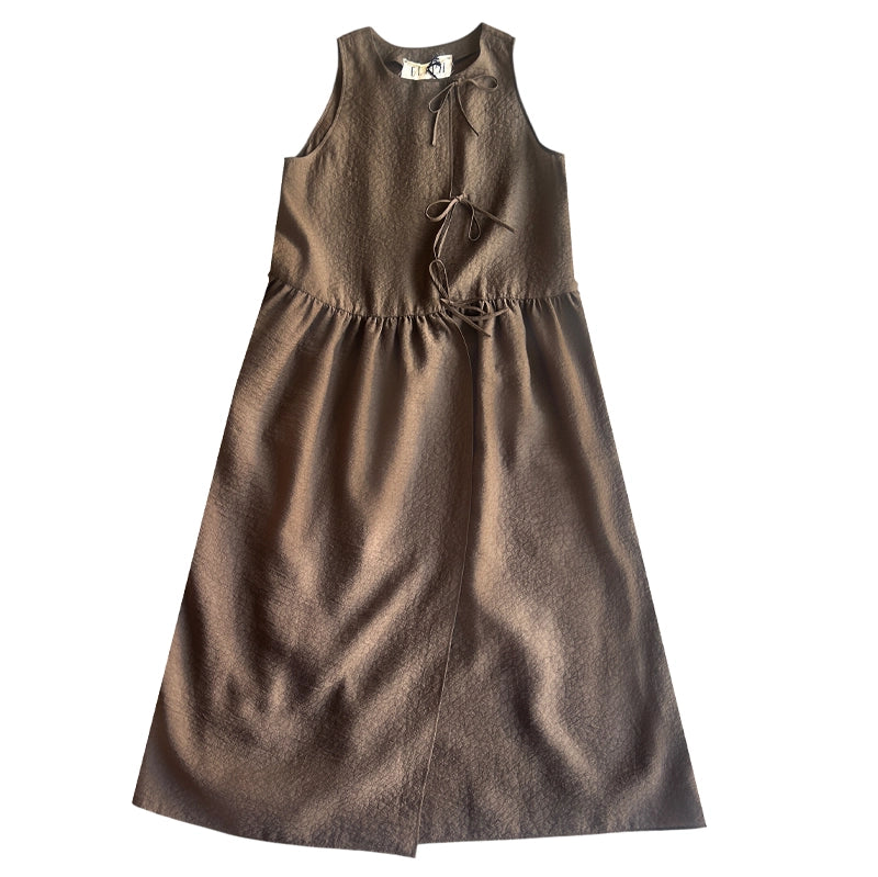 ANOUK BOW DRESS - BROWN